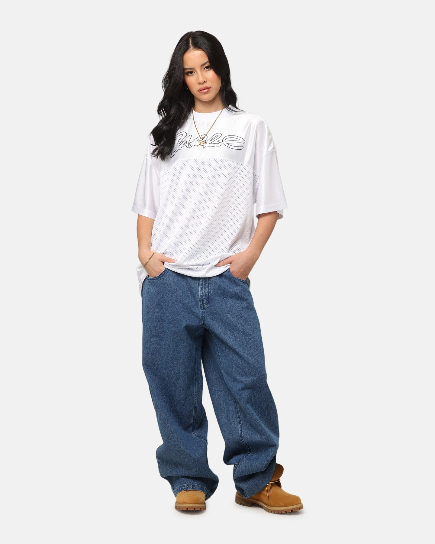 Carre Baggy Carpenter Jeans Mid Blue Denim Night Out Daily Wear Daily Attire