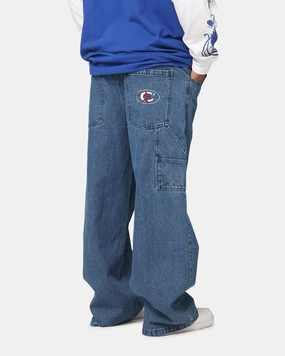 Carre Baggy Carpenter Jeans Mid Blue Denim Winter Warmth Outdoor Adventure