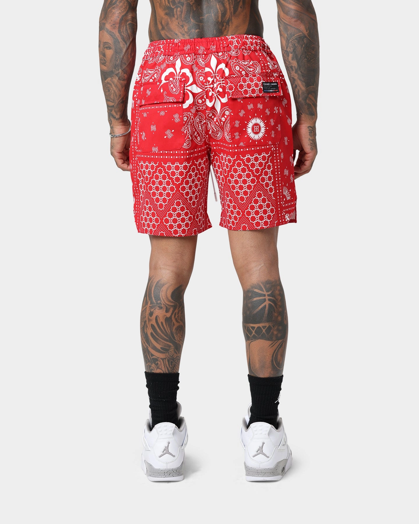 Workout Ready Design meditation wear Carre Bandana Ultra LP Shorts Red
