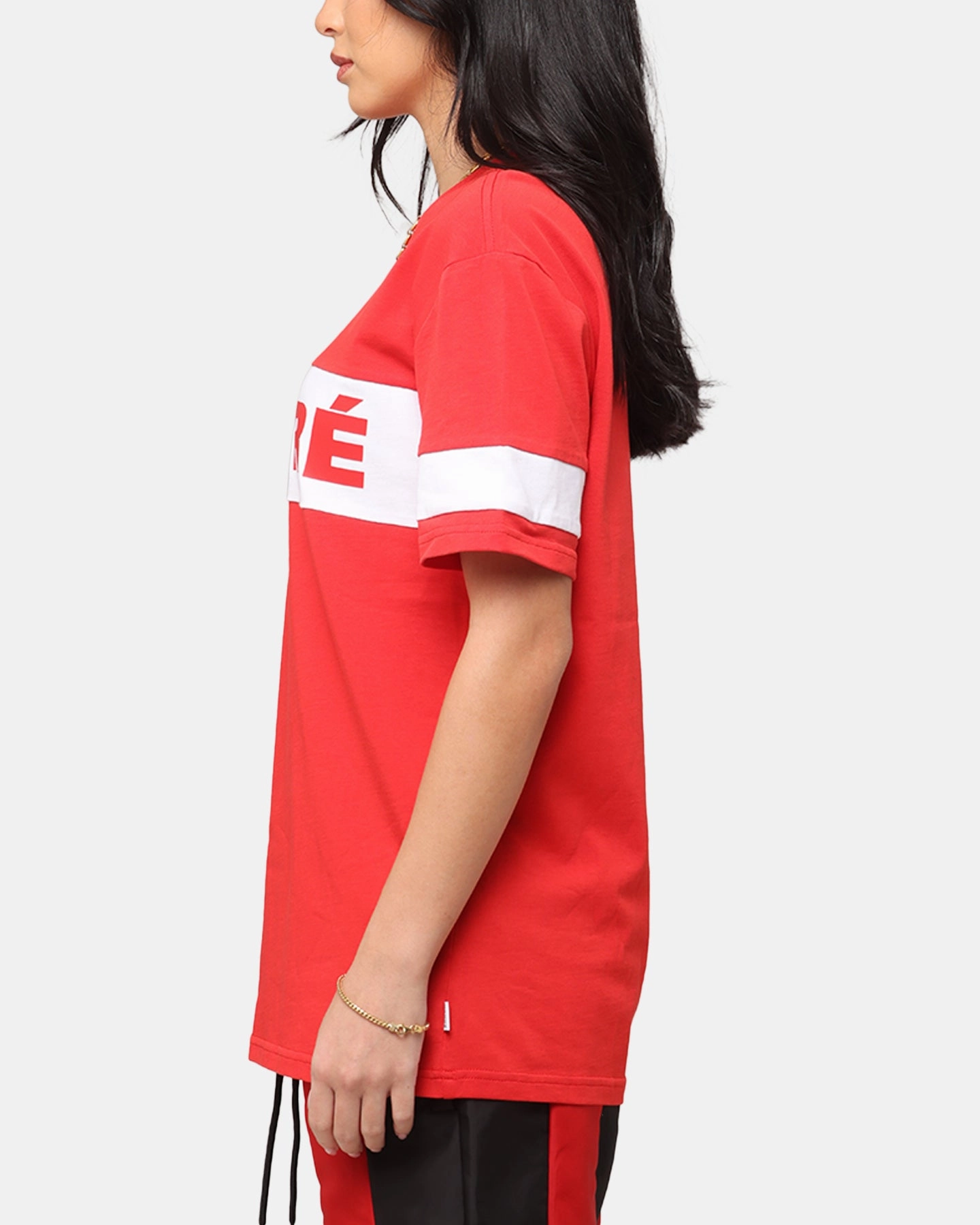 Carre Bars T-Shirt Red/White Organic Cotton