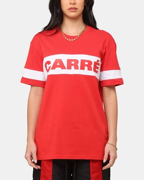 Anti-bacterial Carre Bars T-Shirt Red/White