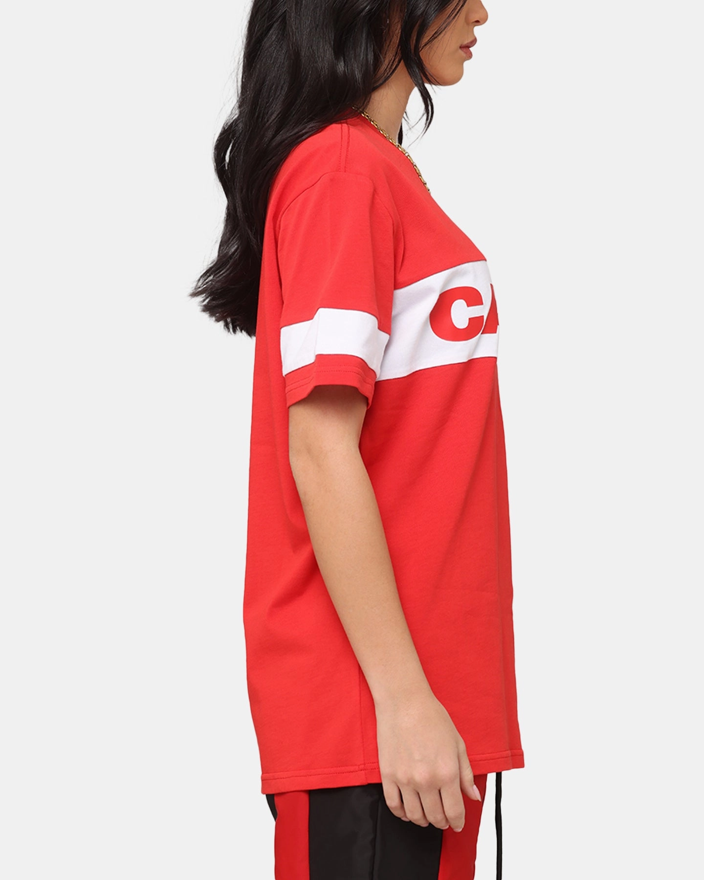 Sleek And Stylish Carre Bars T-Shirt Red/White