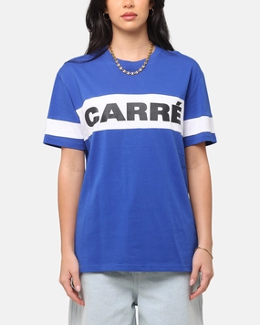 All Season Wear Layered Sleeve Construction Carre Bars T-Shirt Royal/White