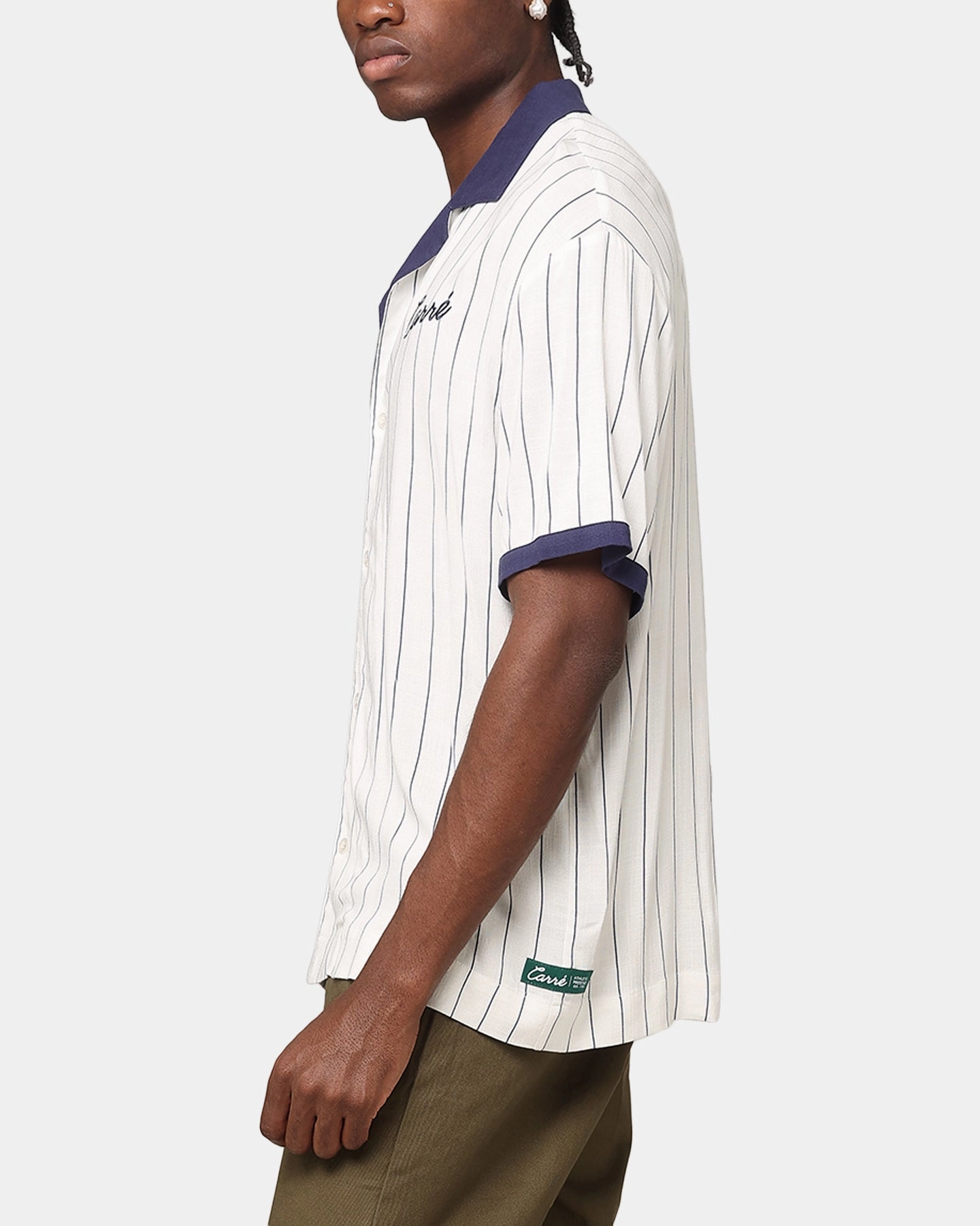 Carre Base Short Sleeve Button Up Shirt Off White No Chafe Edging