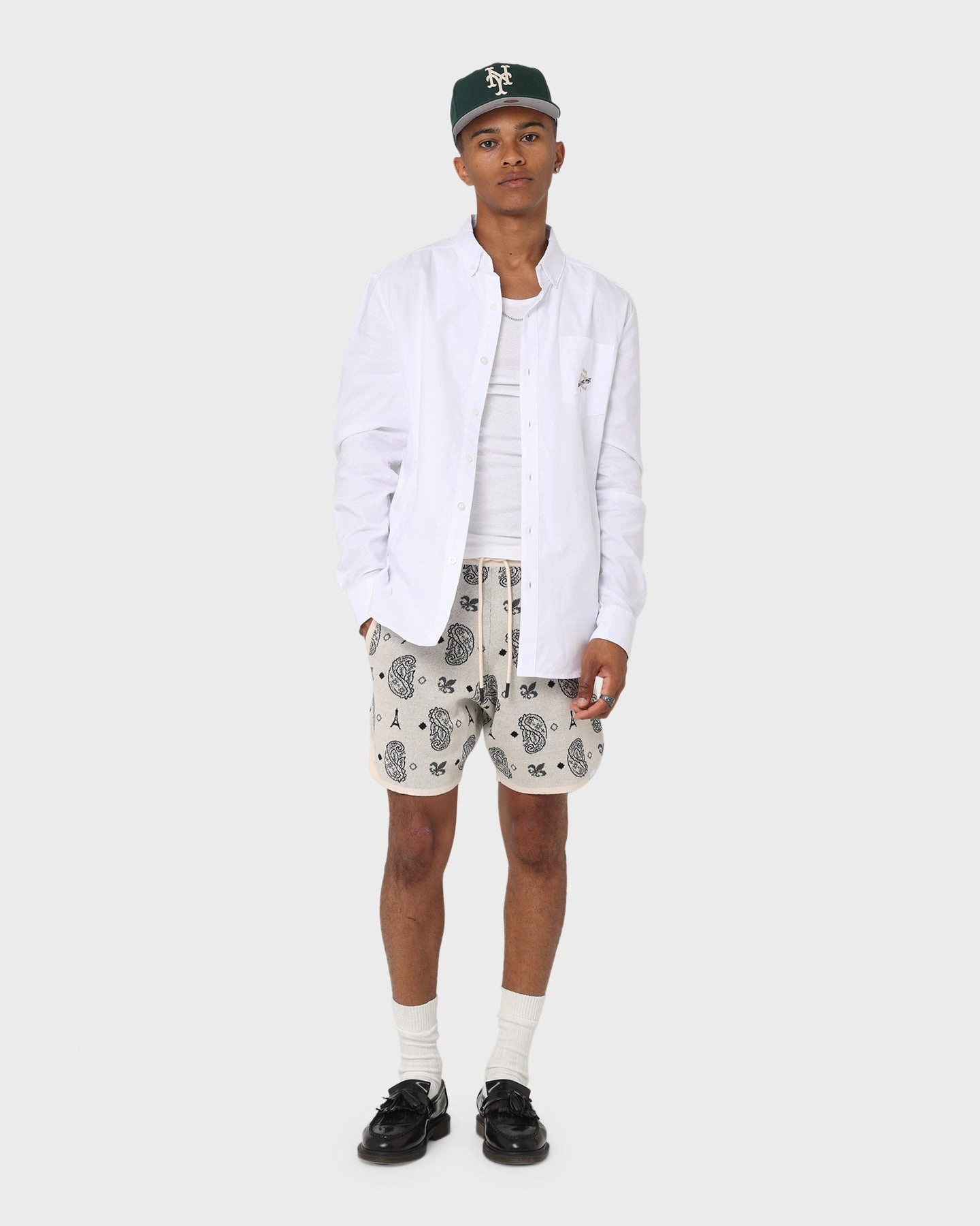 Carre Big Bandana Knitted Shorts Off White Low Profile Closure System