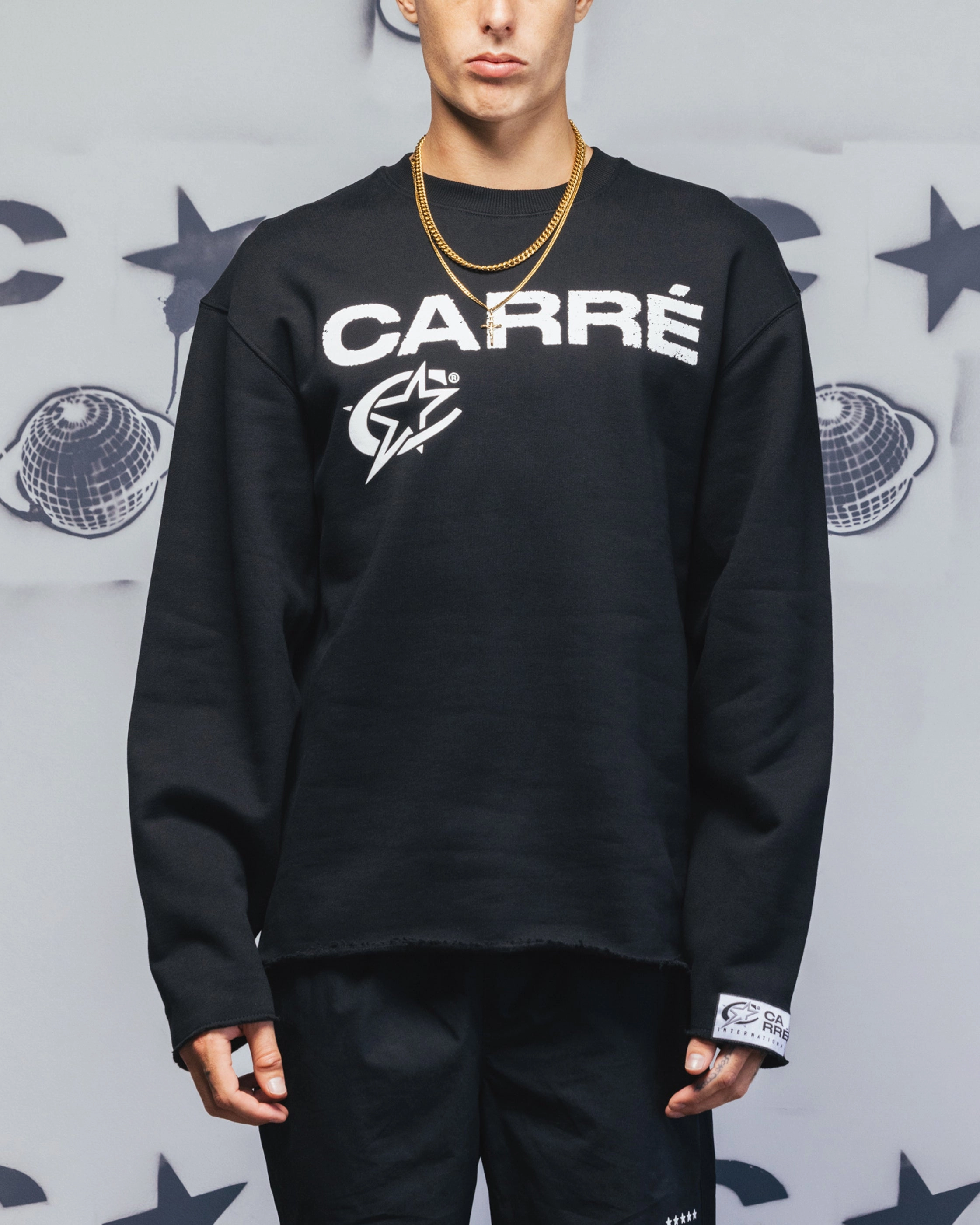 Moisture Wicking Fabric Carre Blackout Crewneck Black