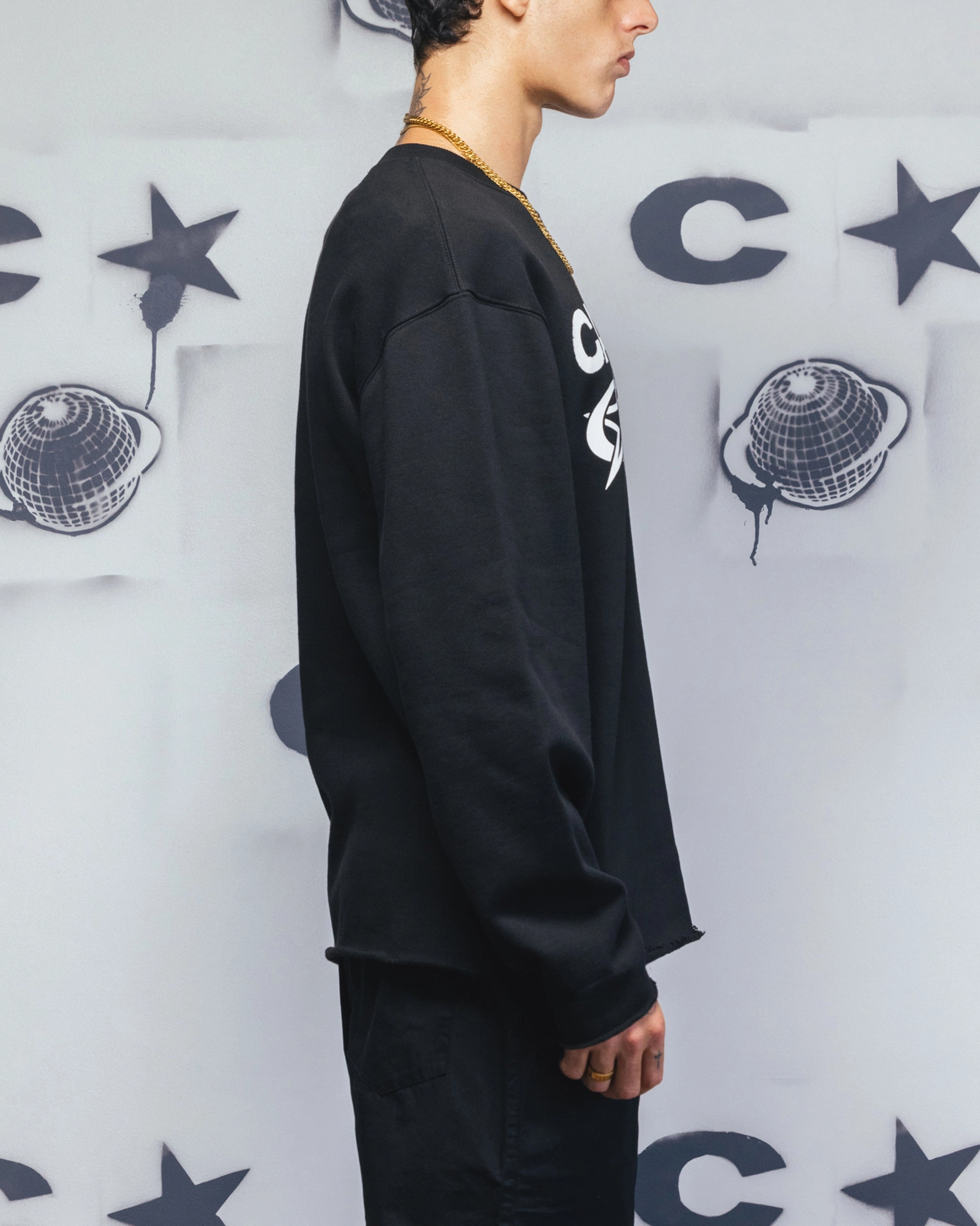 Carre Blackout Crewneck Black Secure Internal Pockets Bonded Seam Construction
