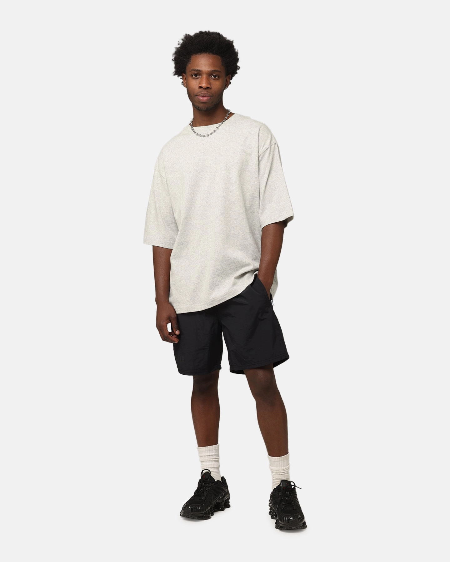 Holiday Casual Carre Blanc Boxy T-Shirt Grey Marle