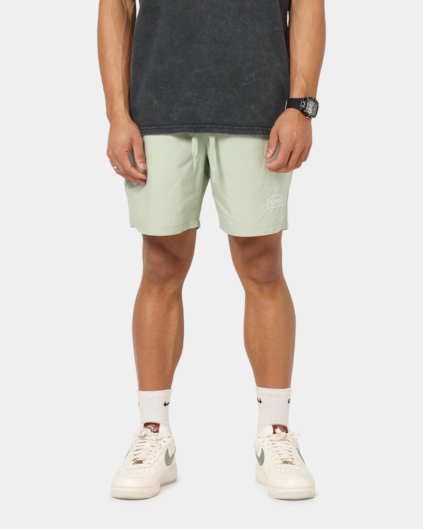 Carre Block Star Beach Shorts Sage young adults