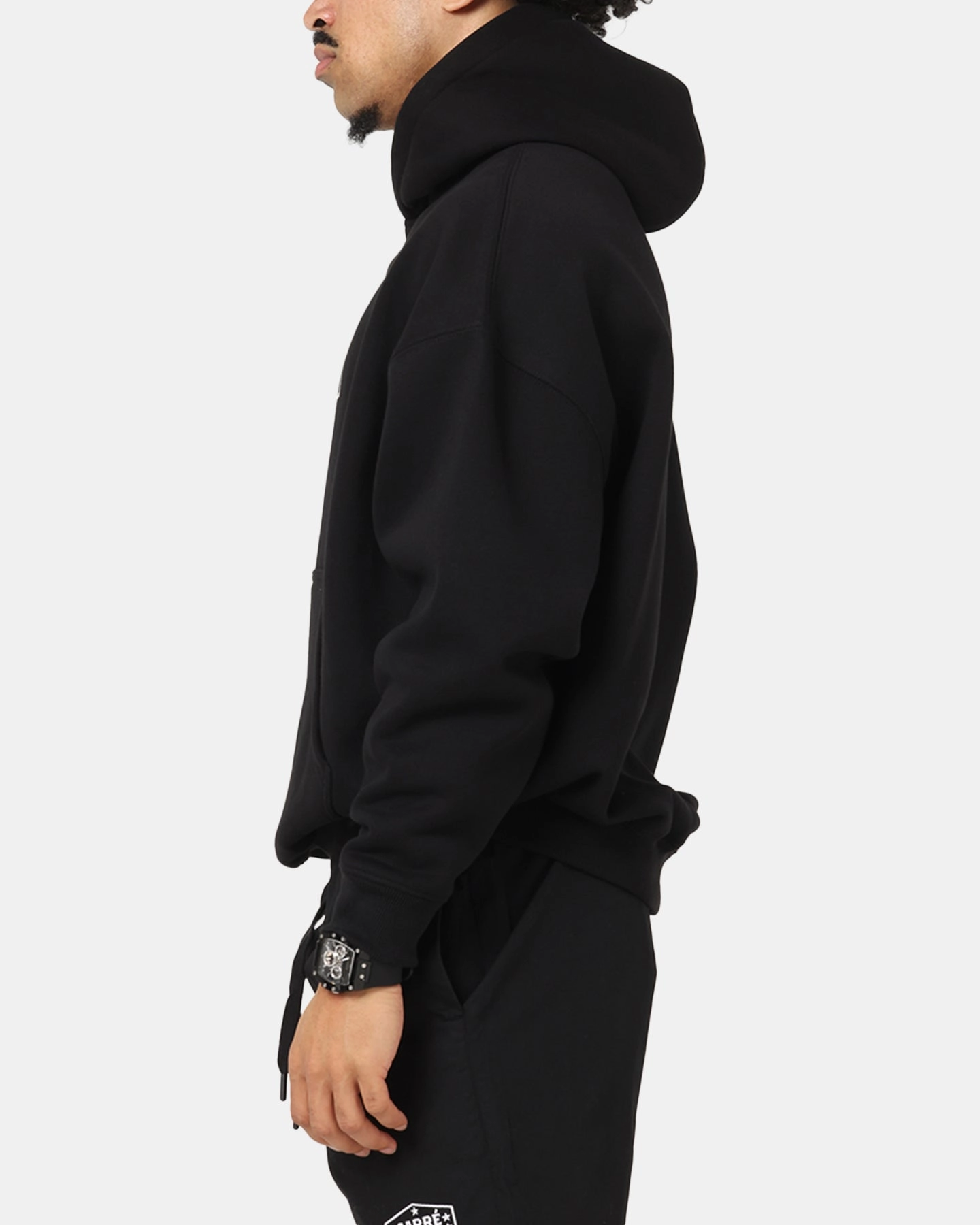 Carre Block Star Hoodie Black High Stretch Fabric