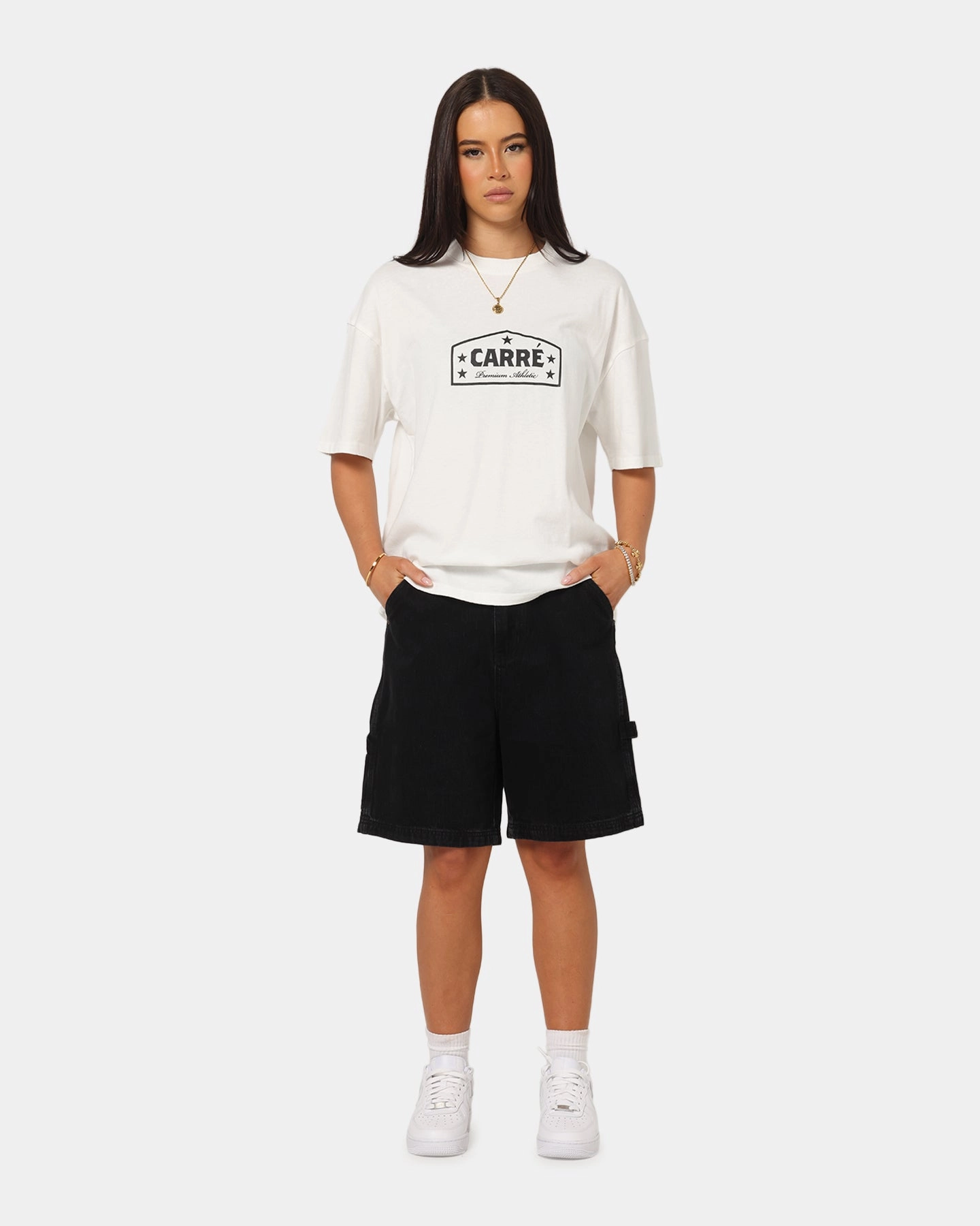 Carre Block Star T-Shirt Off White Urban Style Trend Sporty Comfort Wear