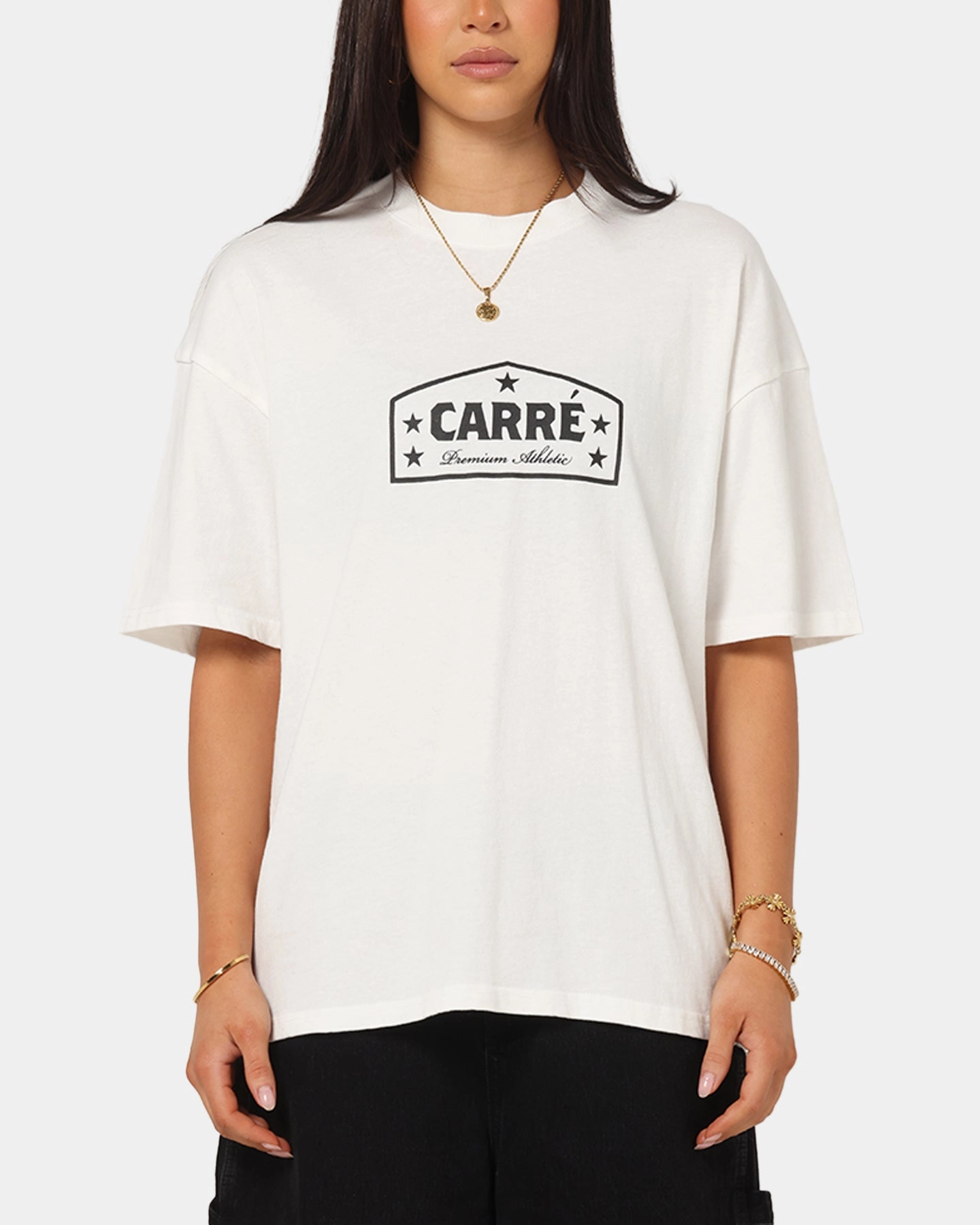 Classic Smart Carre Block Star T-Shirt Off White