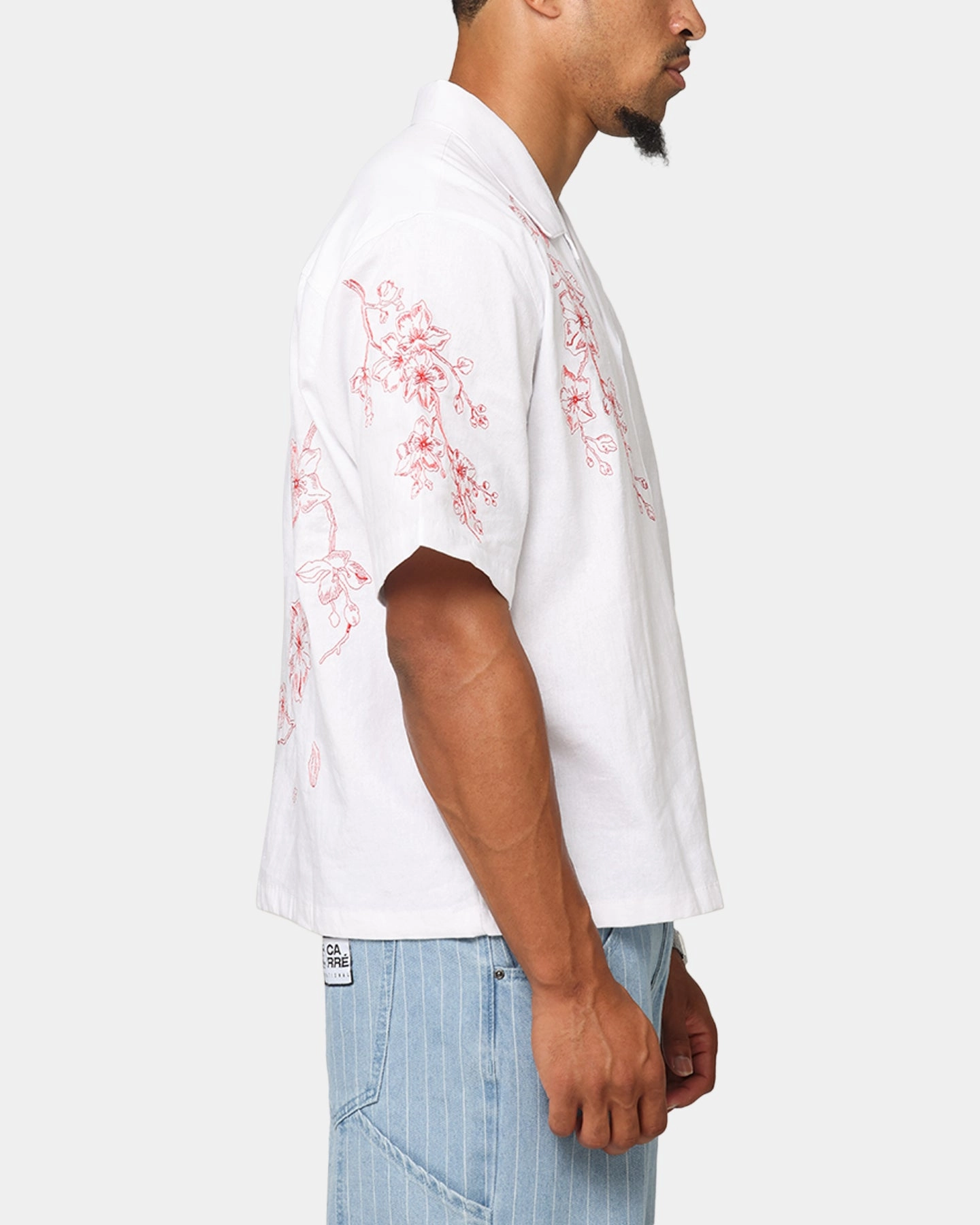 Night Out Carre Blossom Button Up Shirt White/Red