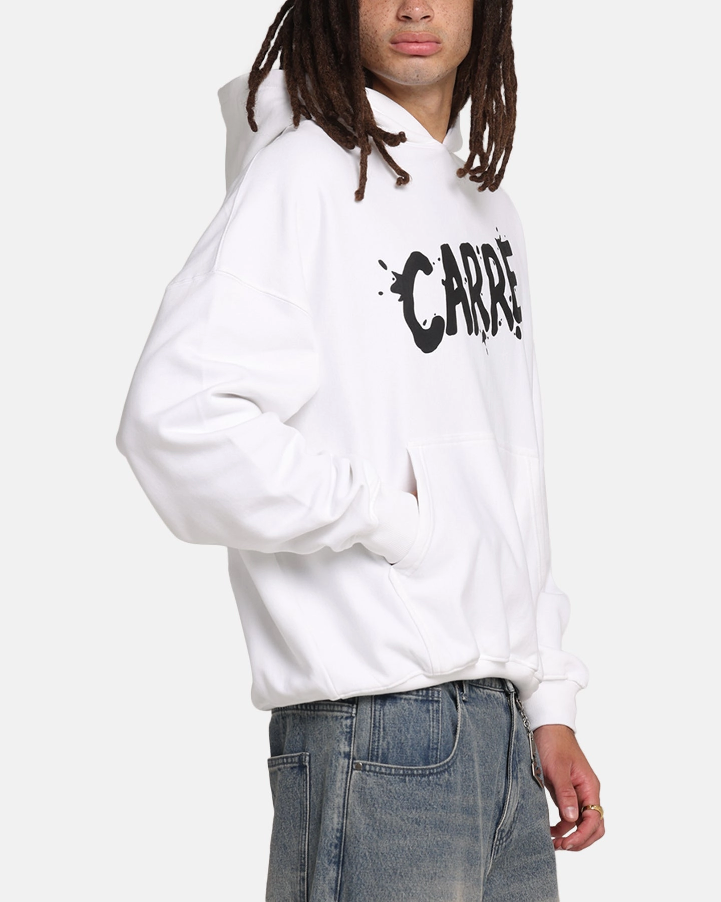 Carre Blotted Hoodie White Sustainable Manufacturing