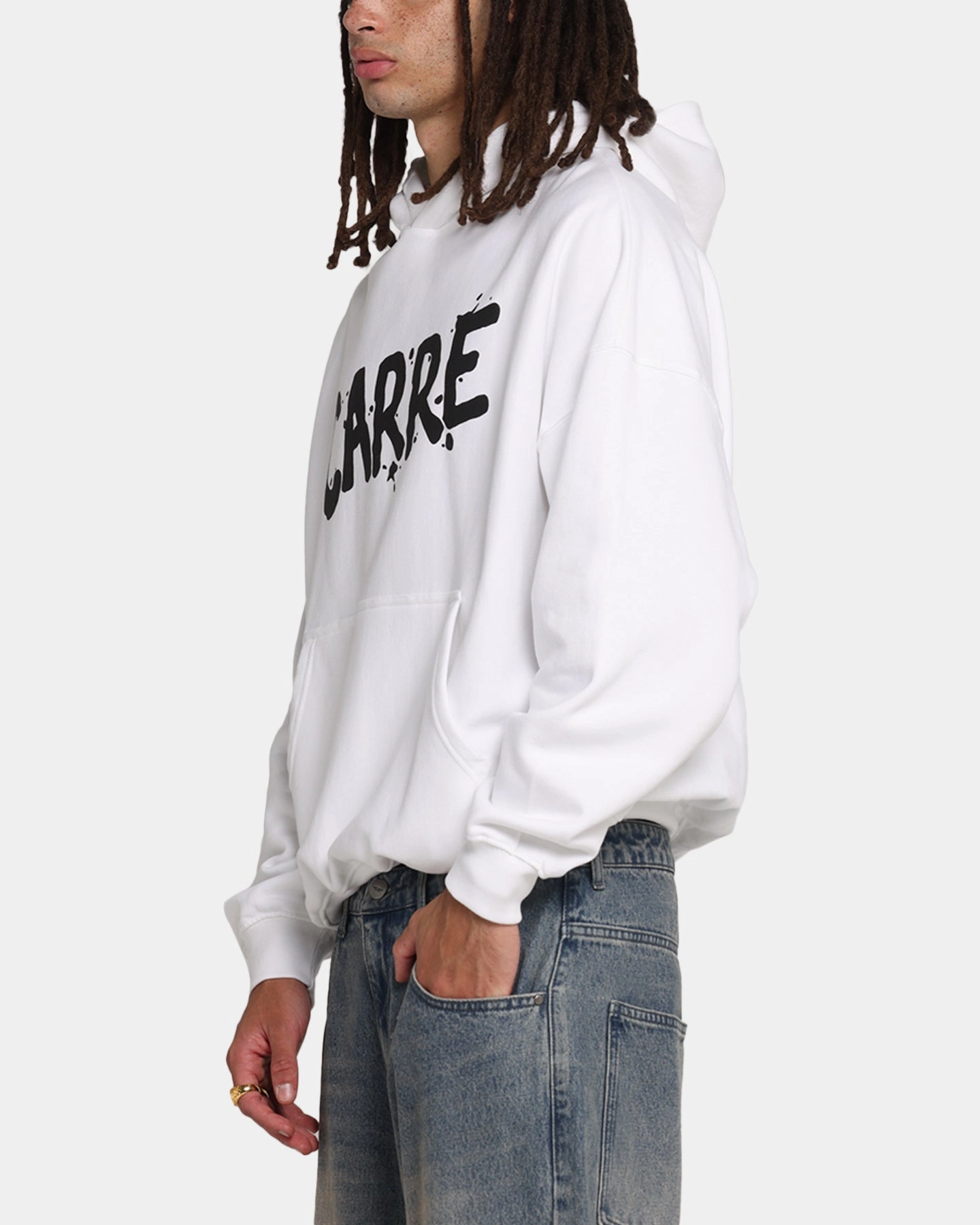 civilian use adaptation Carre Blotted Hoodie White
