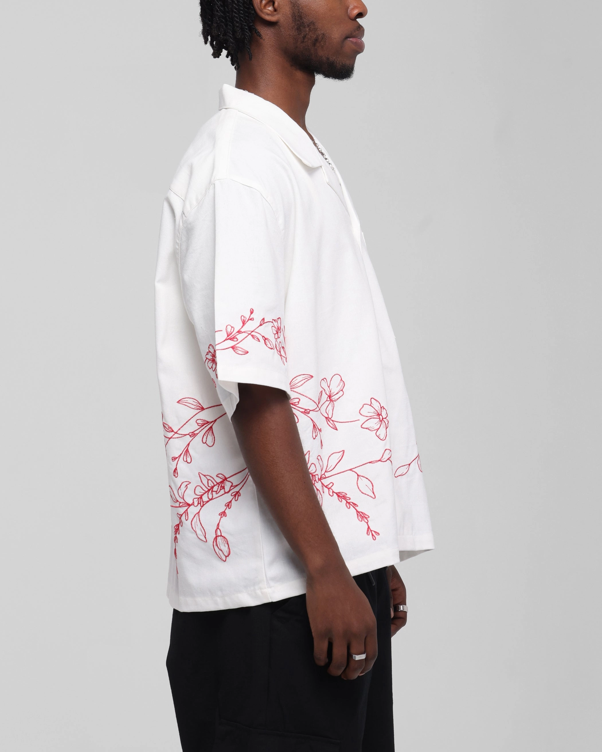 Carre Botanica Button Up Shirt Off White Regular Fit