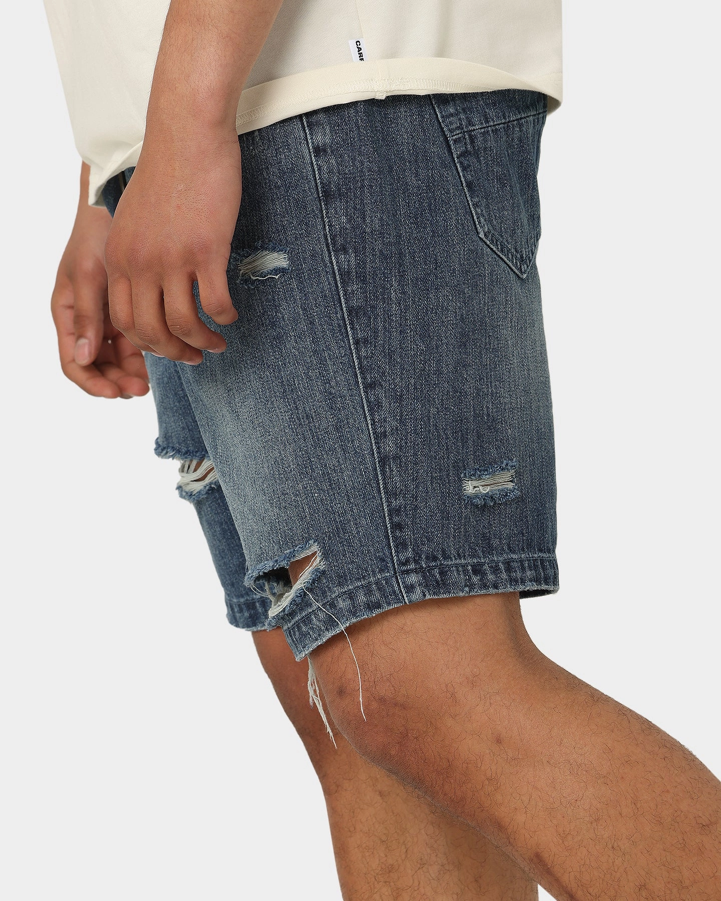 Carre Bouffant Distressed Shorts Blue Flexible Gusset