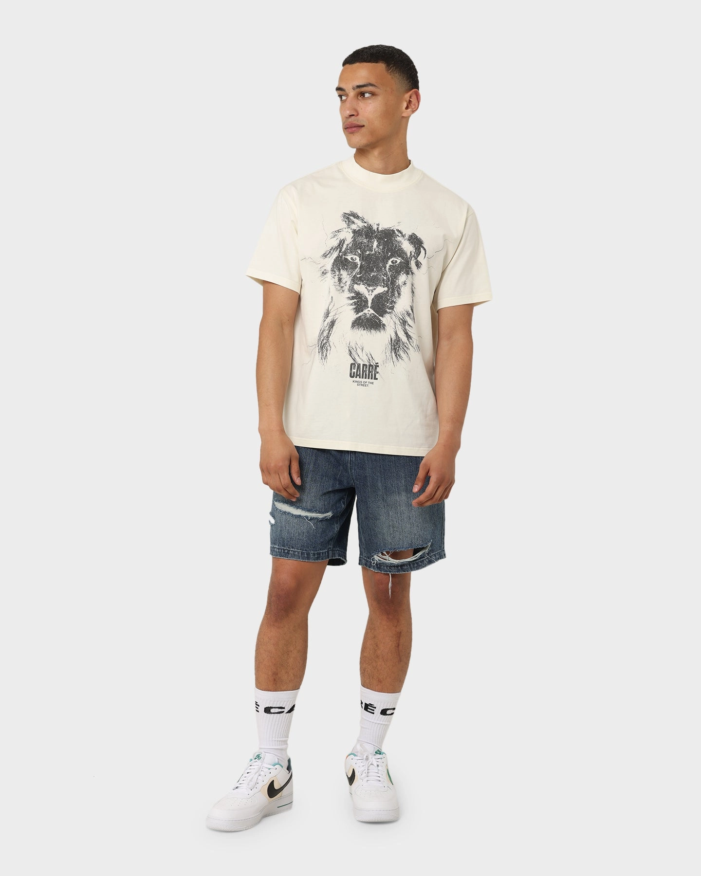 Carre Bouffant Distressed Shorts Blue Stay Cool Technology All Day Movement Fit