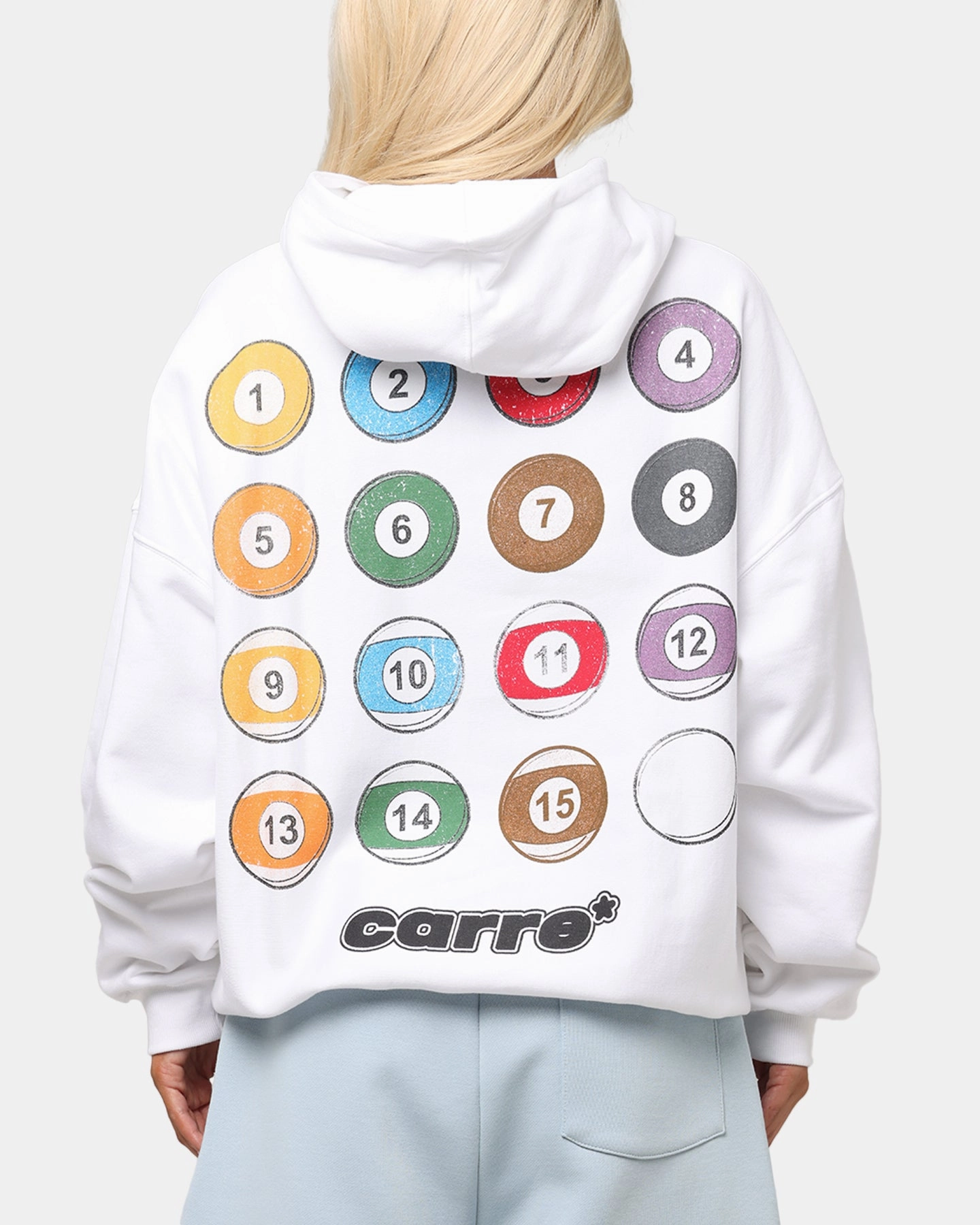 Versatile Design Mesh Backed Hood Carre Break Hoodie White