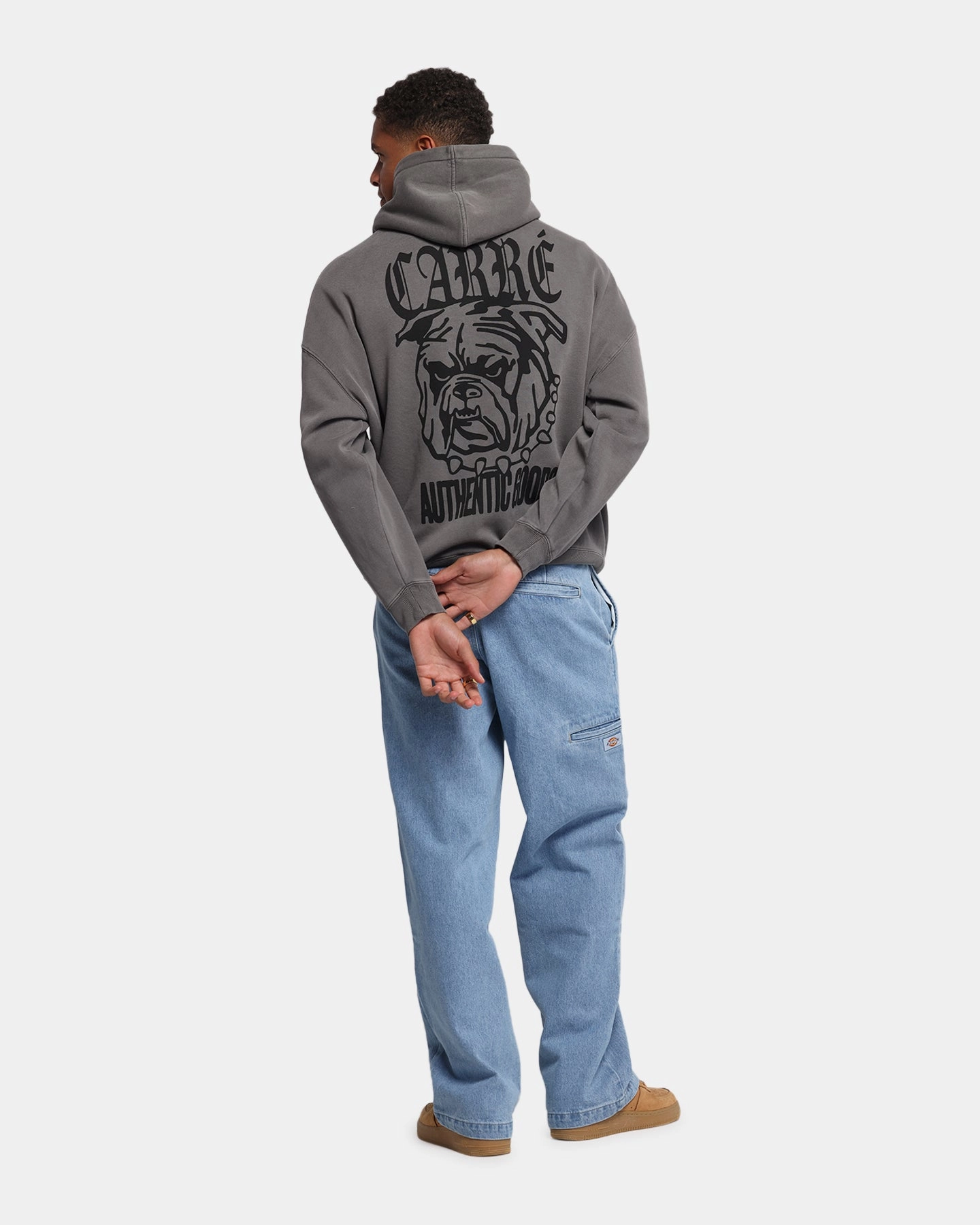 Low noise Carre Bulldog Hoodie Washed Charcoal