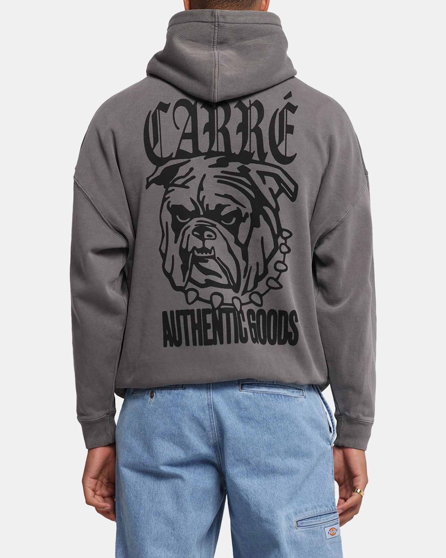 Carre Bulldog Hoodie Washed Charcoal Shock - Resistant Performance knit