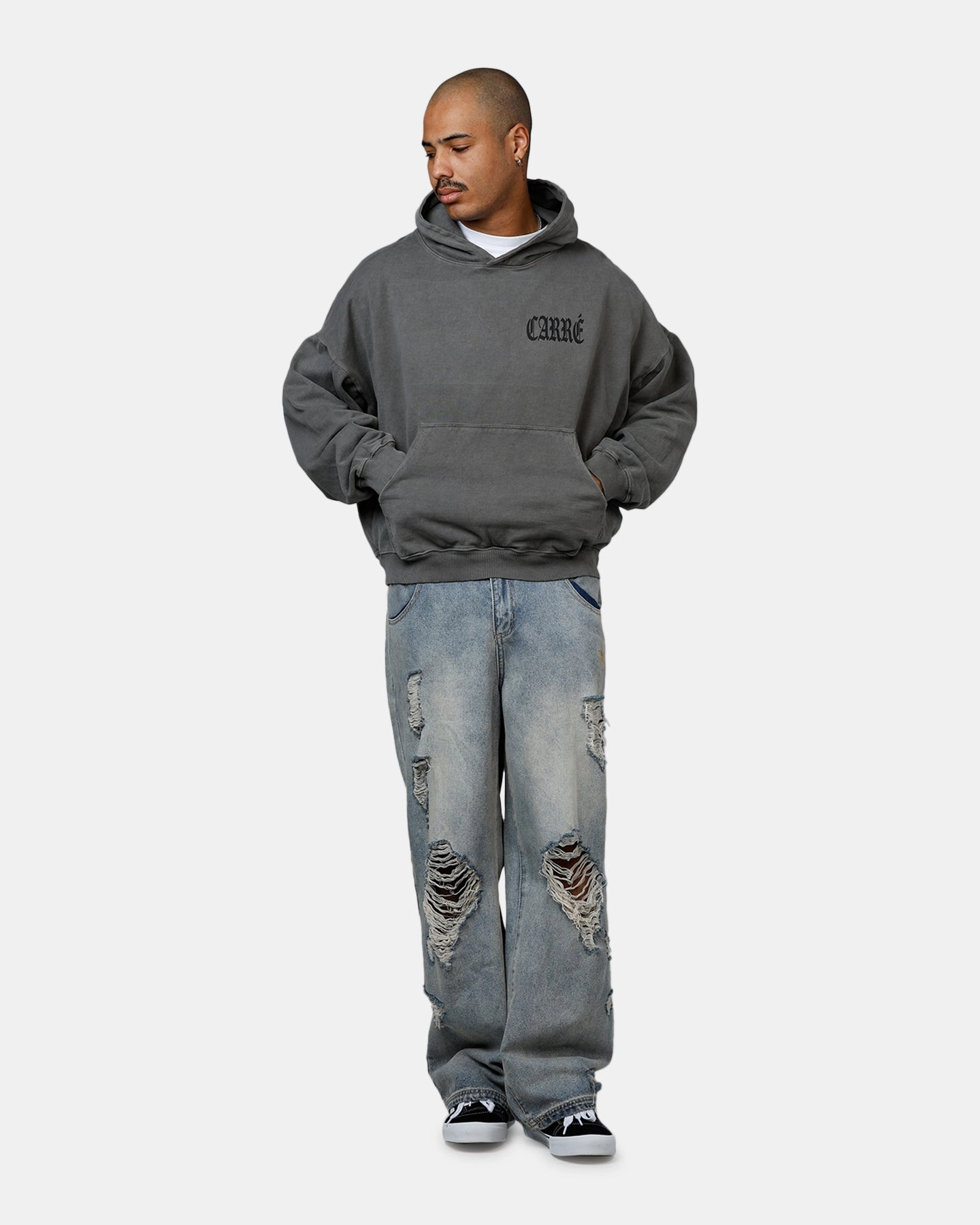 Carre Bulldog Premium Hoodie Washed Charcoal Easy Protection