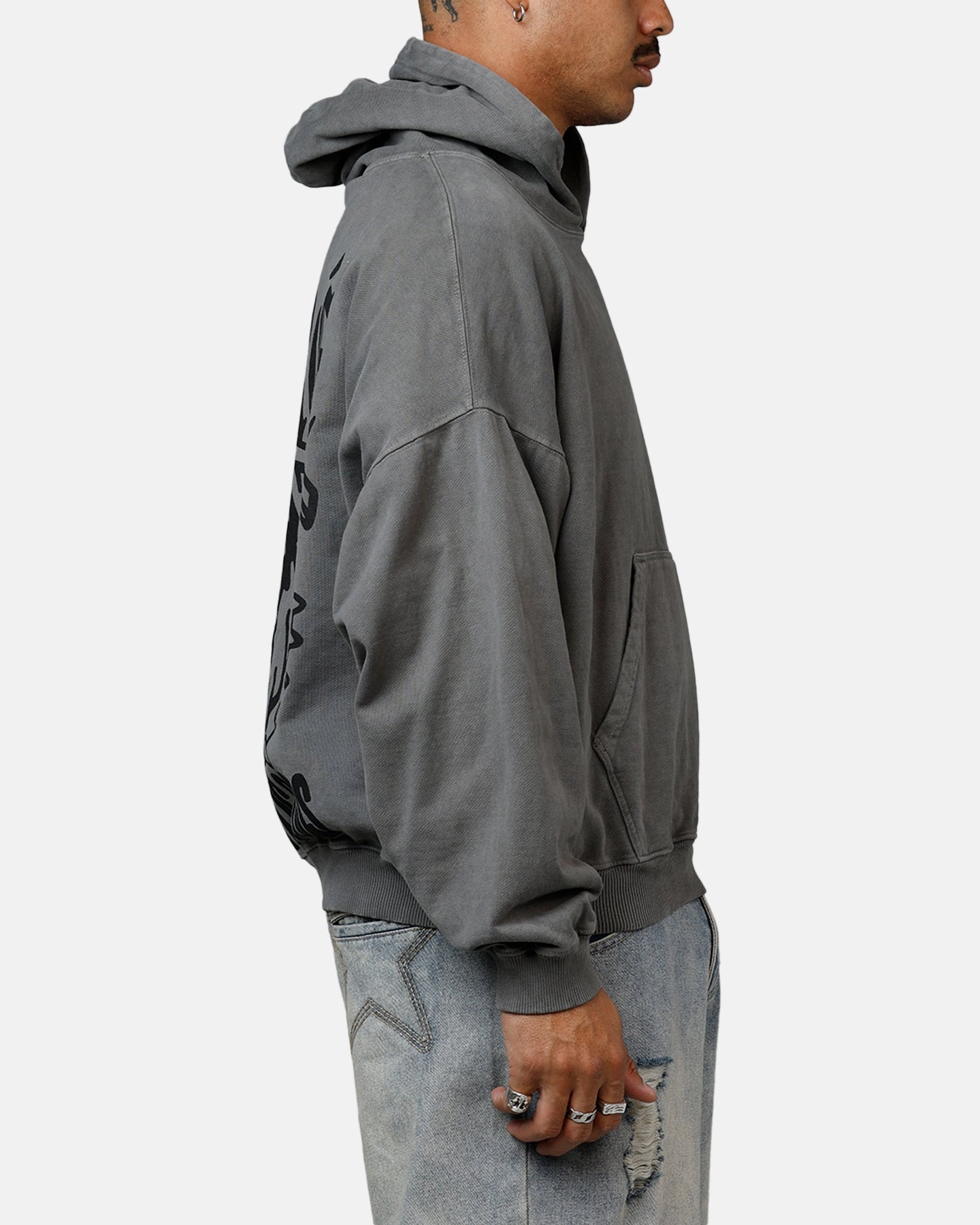 Carre Bulldog Premium Hoodie Washed Charcoal Daily Comfort Articulated Elbows