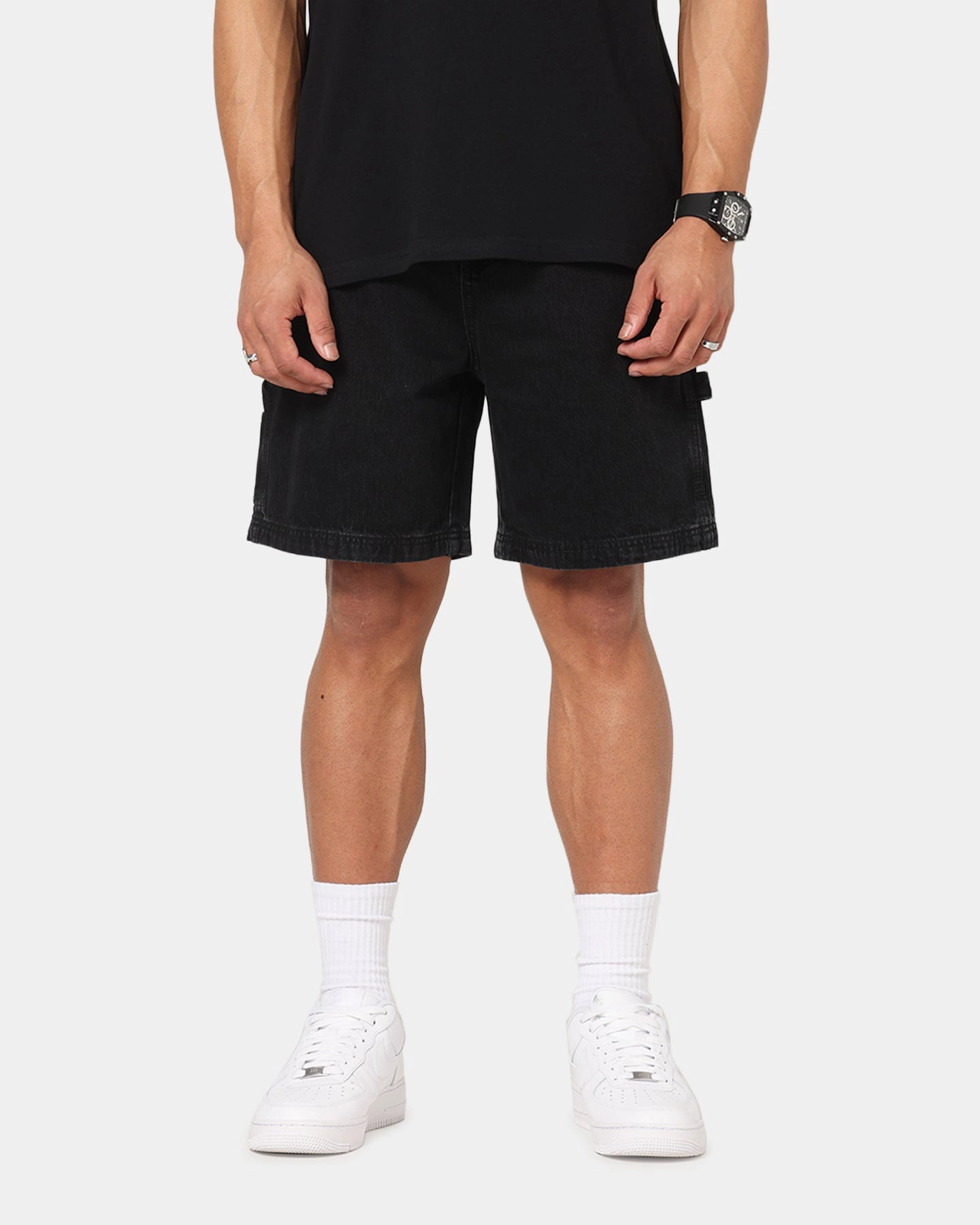 Moisture Management Lining home renovation Carre C-Star Denim Shorts Black Wash