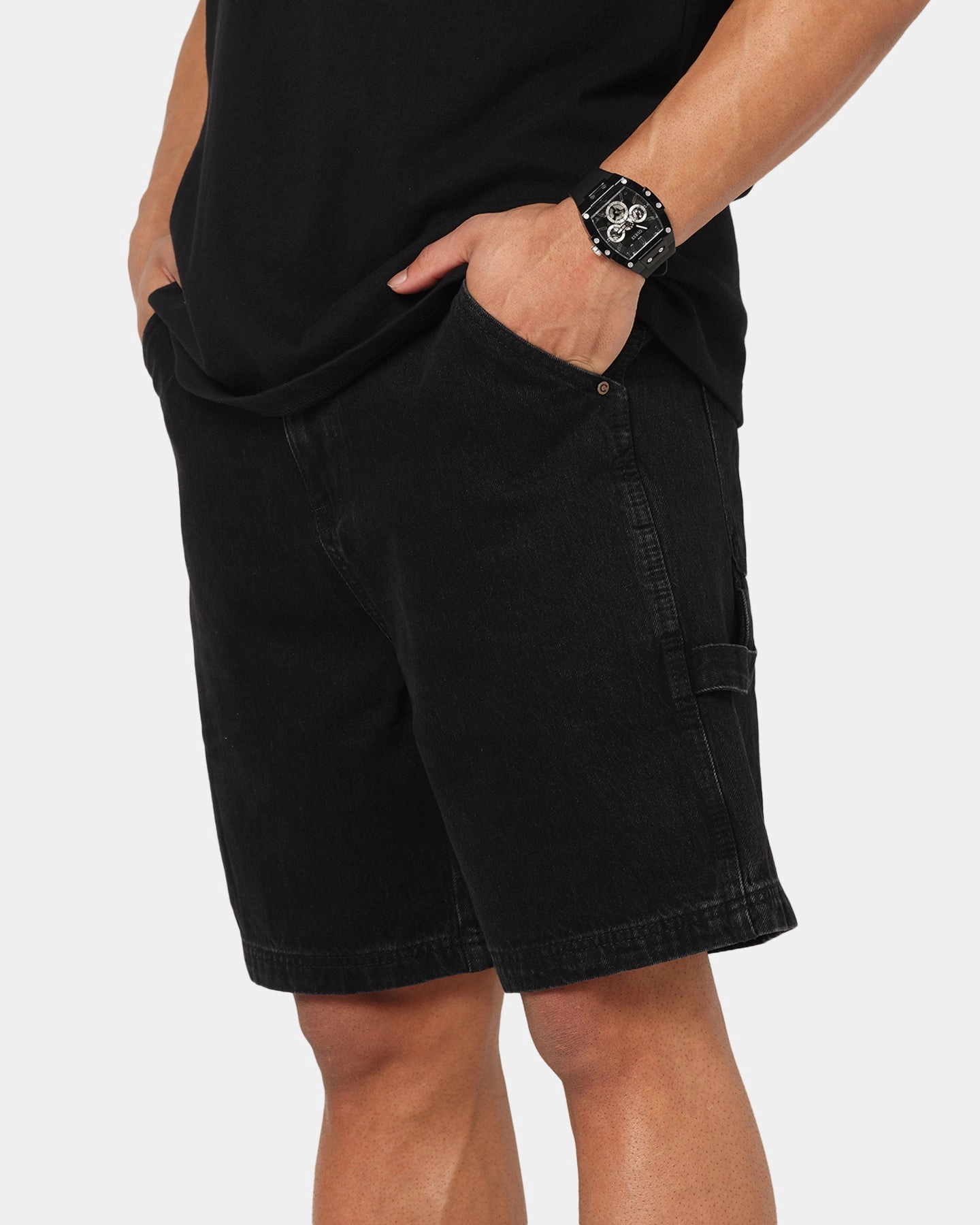 finance industry Carre C-Star Denim Shorts Black Wash