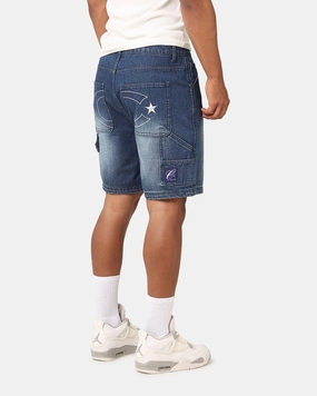 Carre C-Star Denim Shorts Mid Blue Denim Bootcut style animal print shorts