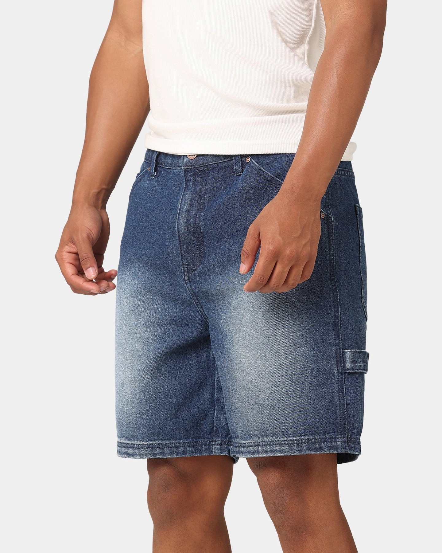 Soft Lining Outdoor Ready Carre C-Star Denim Shorts Mid Blue Denim