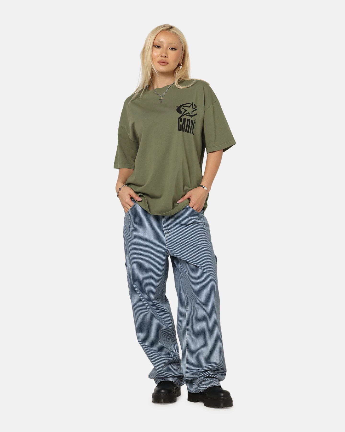 Carre C-Star Drop T-Shirt Khaki Autumn Wear Sleeveless