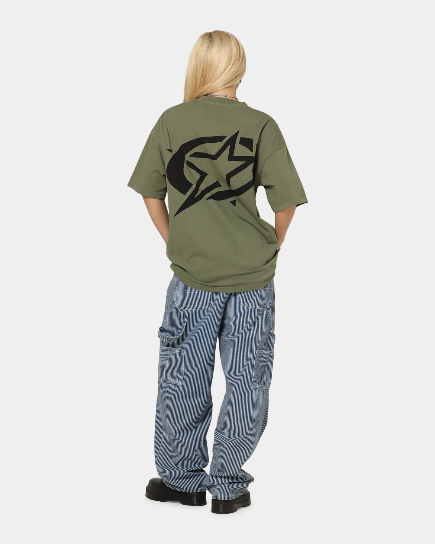 Reinforced Hemline Carre C-Star Drop T-Shirt Khaki