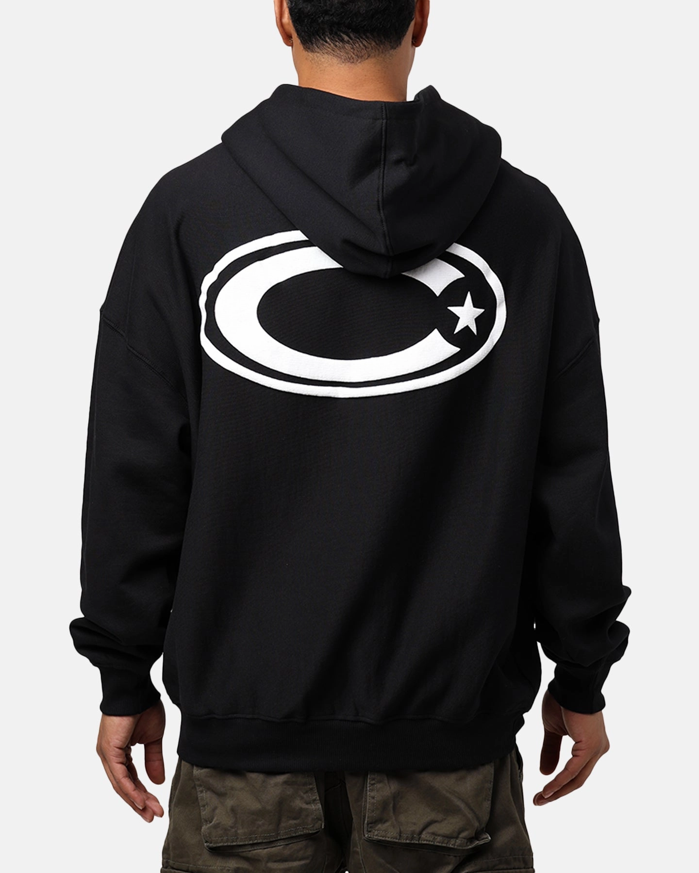 long sleeved Sleek Outerwear Carre C-Star Oversized Hoodie Black