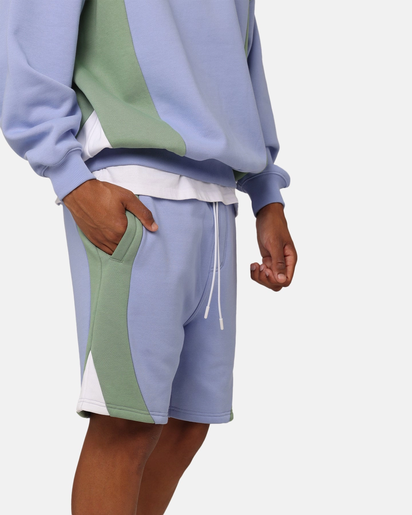 Anorak Seamless Integration Carre C Star Panelled Shorts Pale Blue