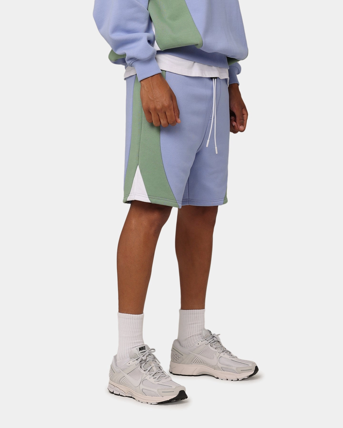 Carre C Star Panelled Shorts Pale Blue formal alternative Linen shorts