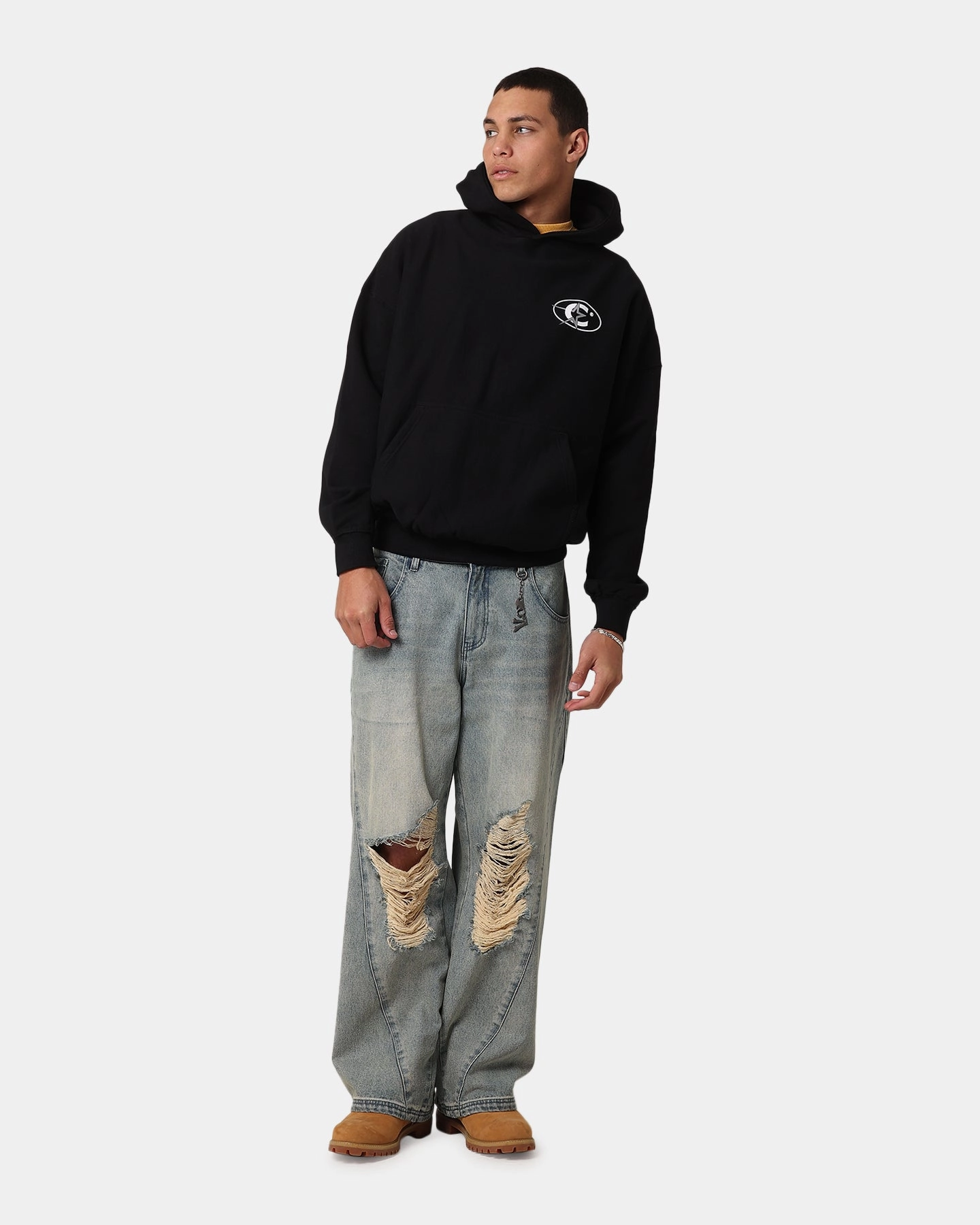 Temperature Regulating Fabric Carre C-Star Stack Hoodie Black