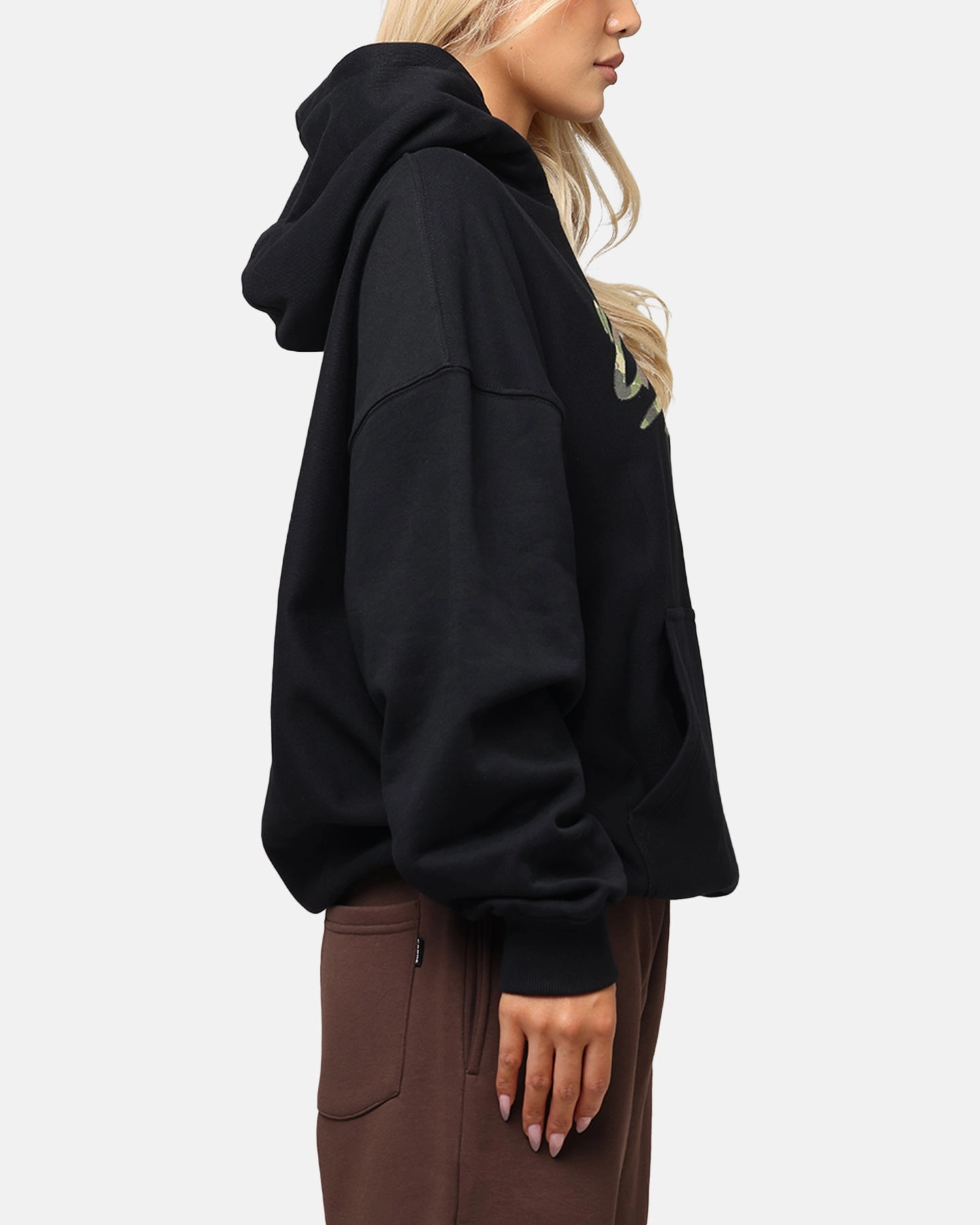 Carre Camo Script Hoodie Black Multi Pocket Configuration packable