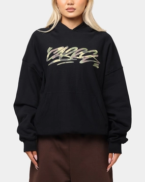 Carre Camo Script Hoodie Black painters Prevent