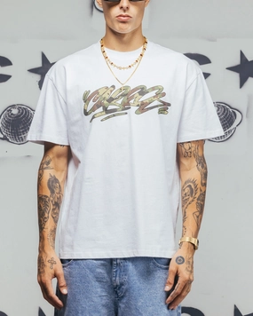 Casual Comfort Carre Camo Script T-Shirt White
