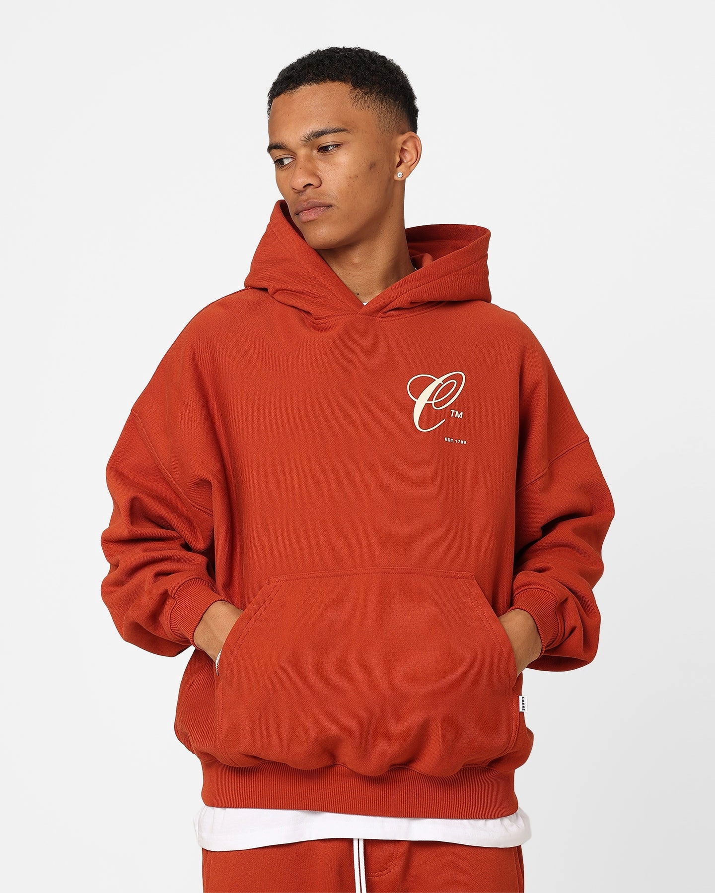 TearResistant Ripstop Nylon Carre Capital C Oversized Hoodie Brick