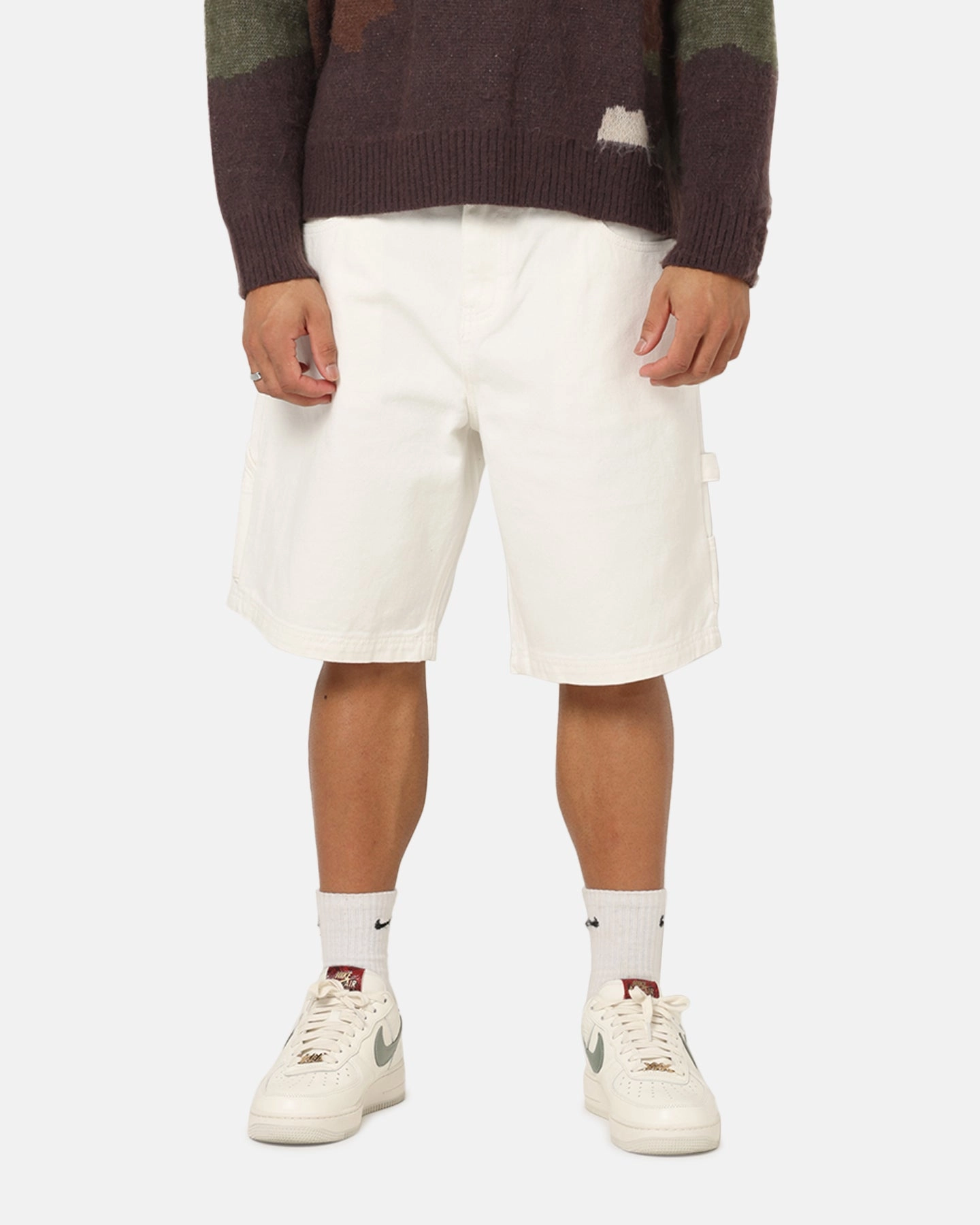 Carre Carpenter Jorts Off White Flexible Stretch Waist FasteningLoops