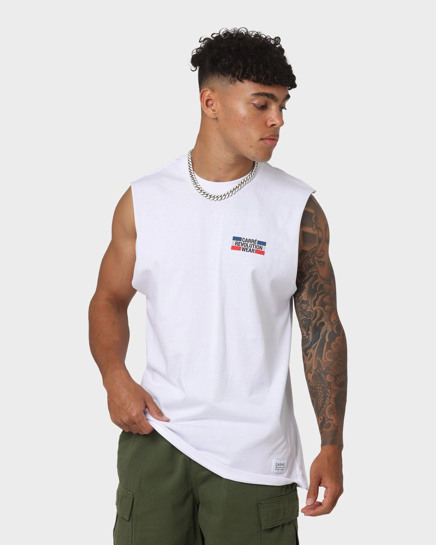 Carre Carr??-CRV Muscle T-Shirt White Versatile Option