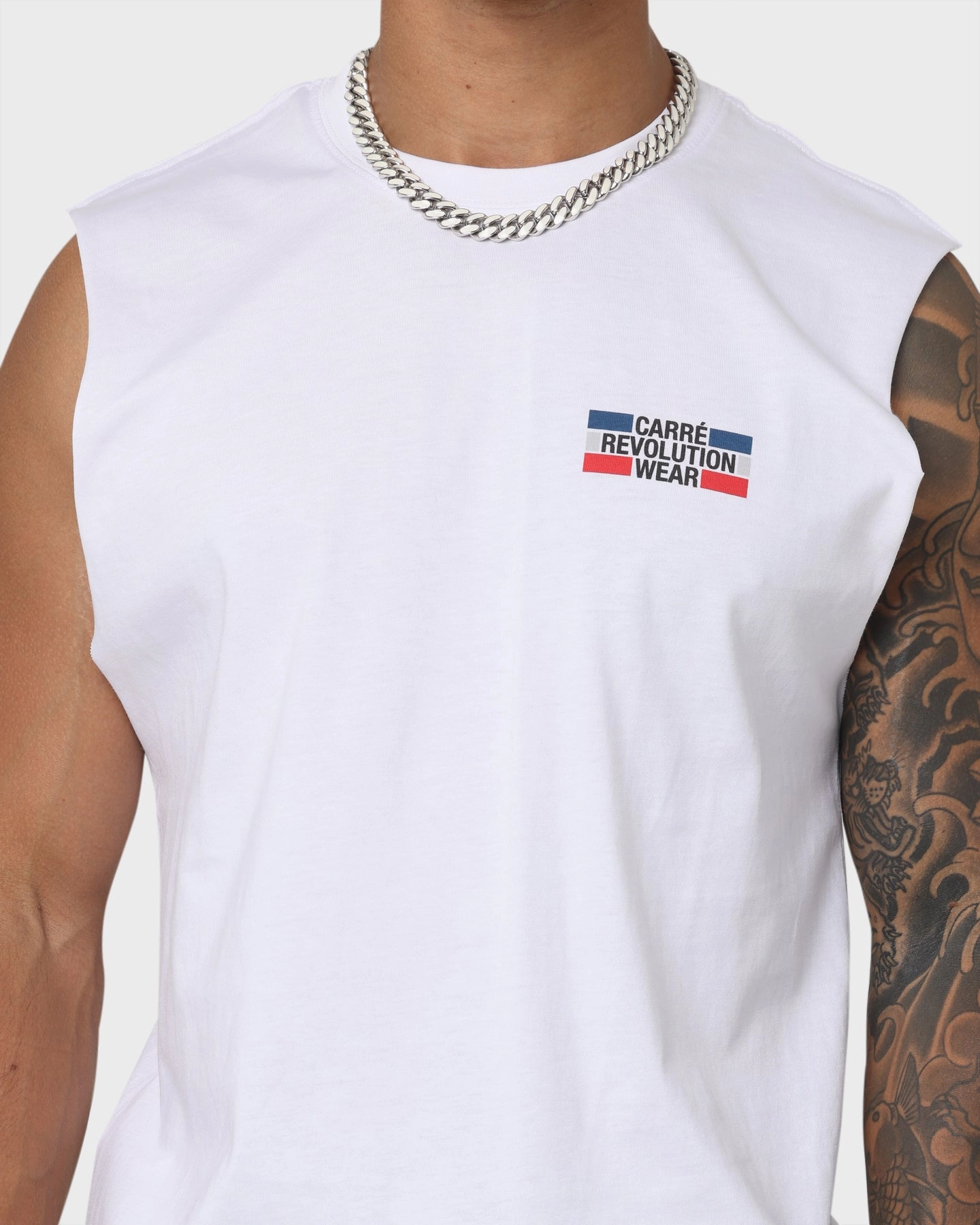 All-Purpose Wear Carre Carr??-CRV Muscle T-Shirt White