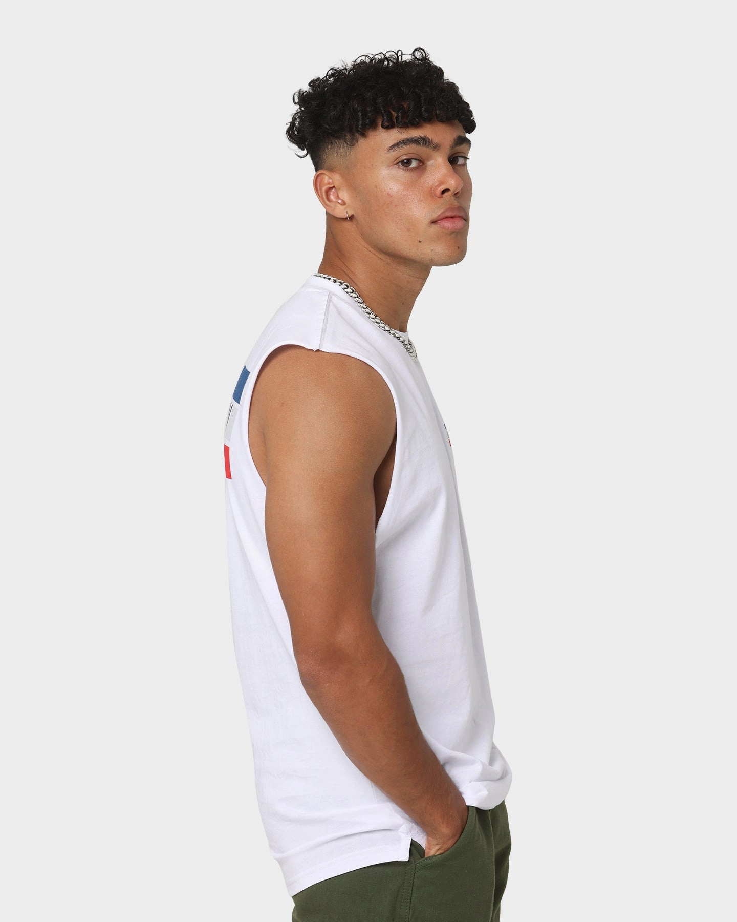 Trendy popularity Carre Carr??-CRV Muscle T-Shirt White