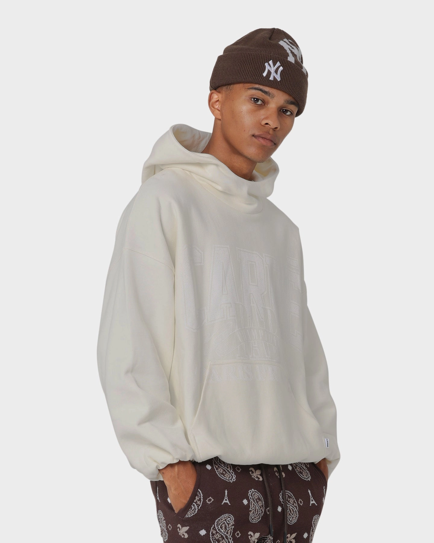 Carre Champs Oversized Superior Hoodie Off White Suede Persist