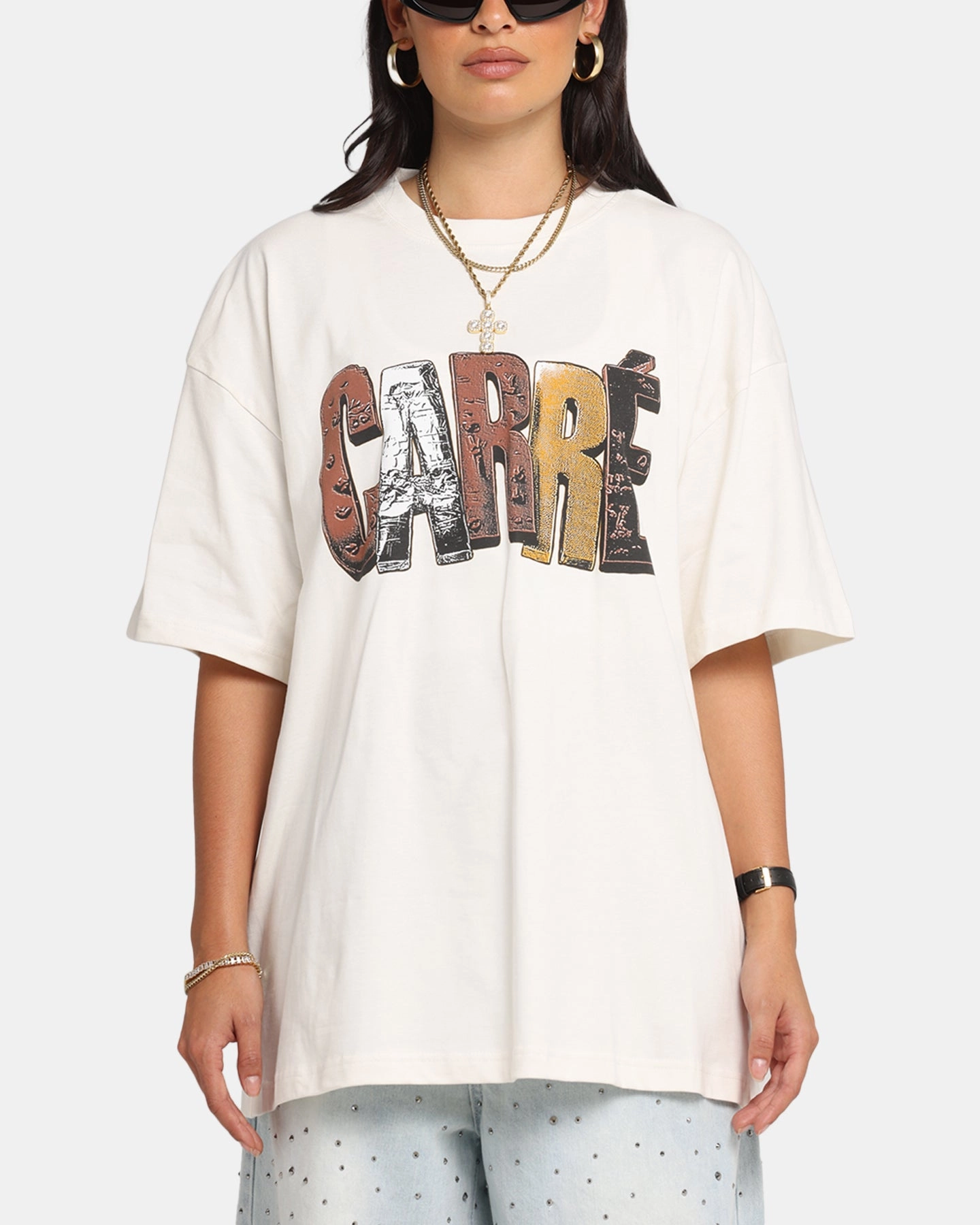 Basic Comfort Carre Chocolate T-Shirt Off White