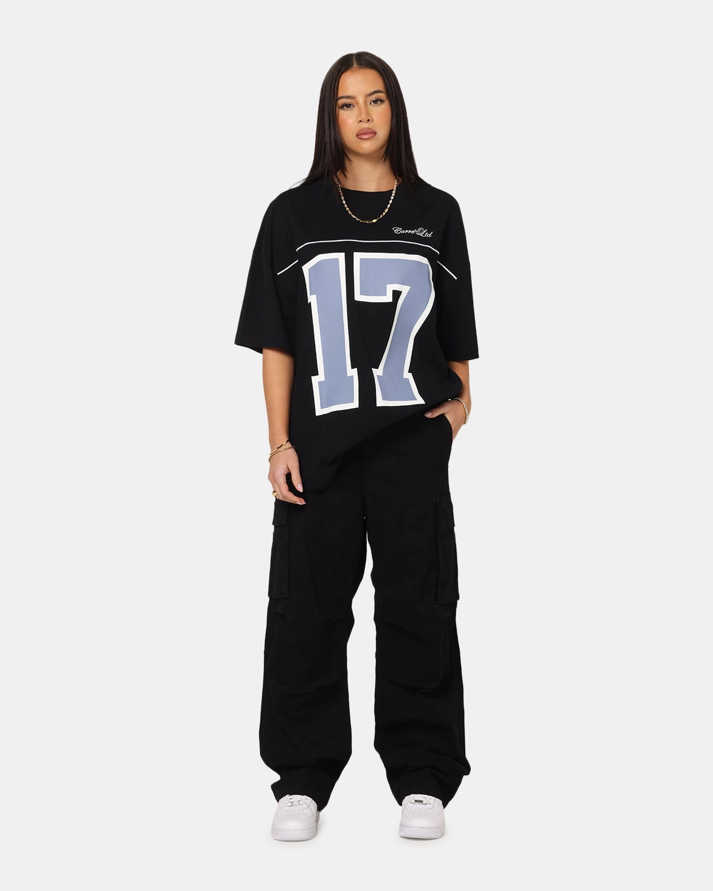 Carre Classic Cargo Pants Black EasyCareFabric Relaxed Fit Design