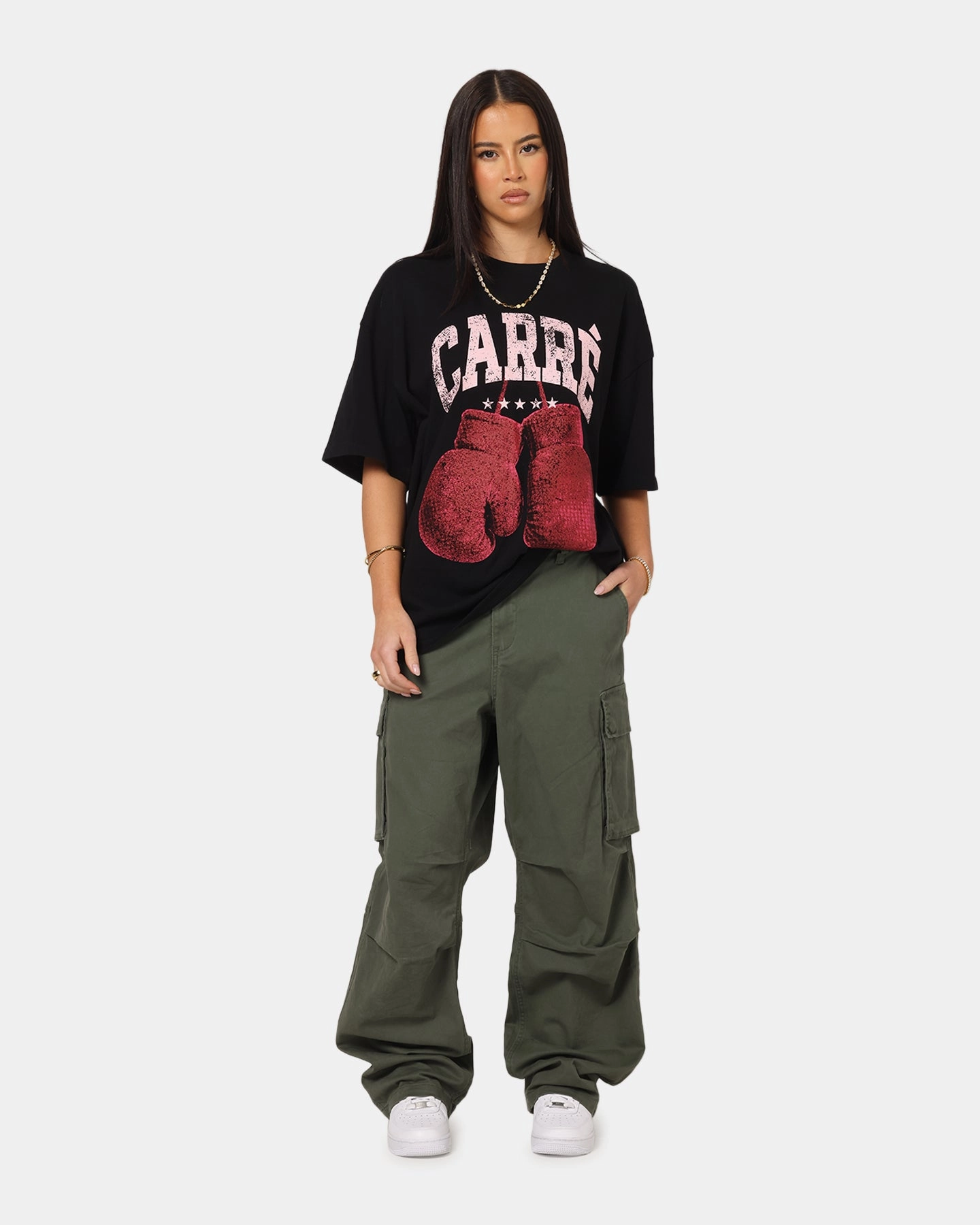 Flexible Knee Panels Multi Pocket Configuration Carre Classic Cargo Pants Khaki