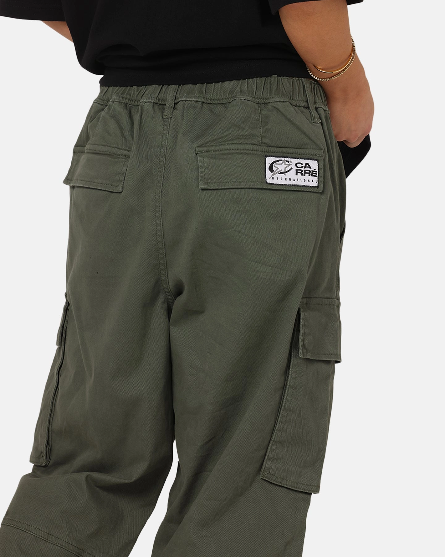 Carre Classic Cargo Pants Khaki ReflectiveTrim Classy Fit